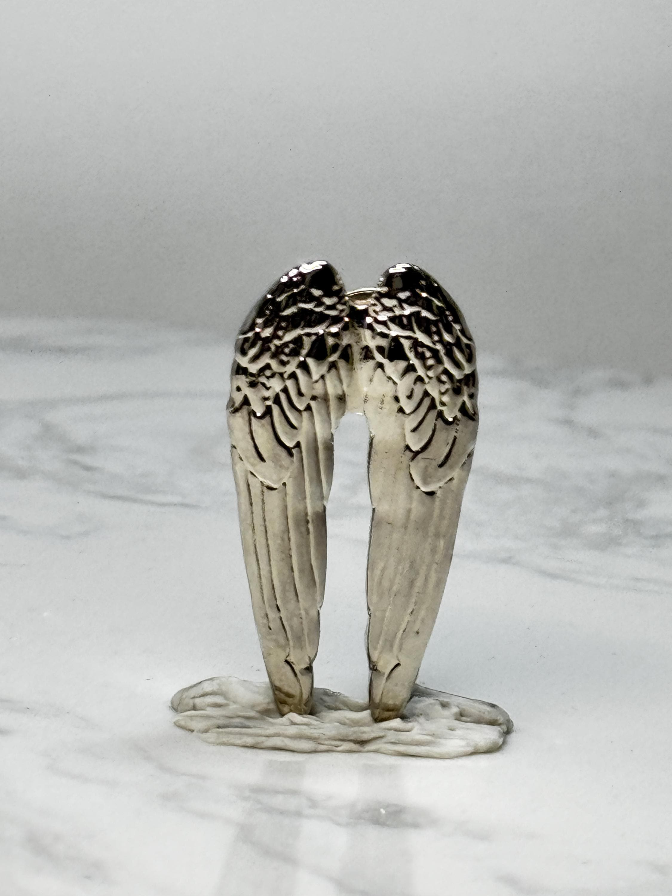 Vintage Angel Wings Lapel Pin: Silver Tone - Religious Accessory