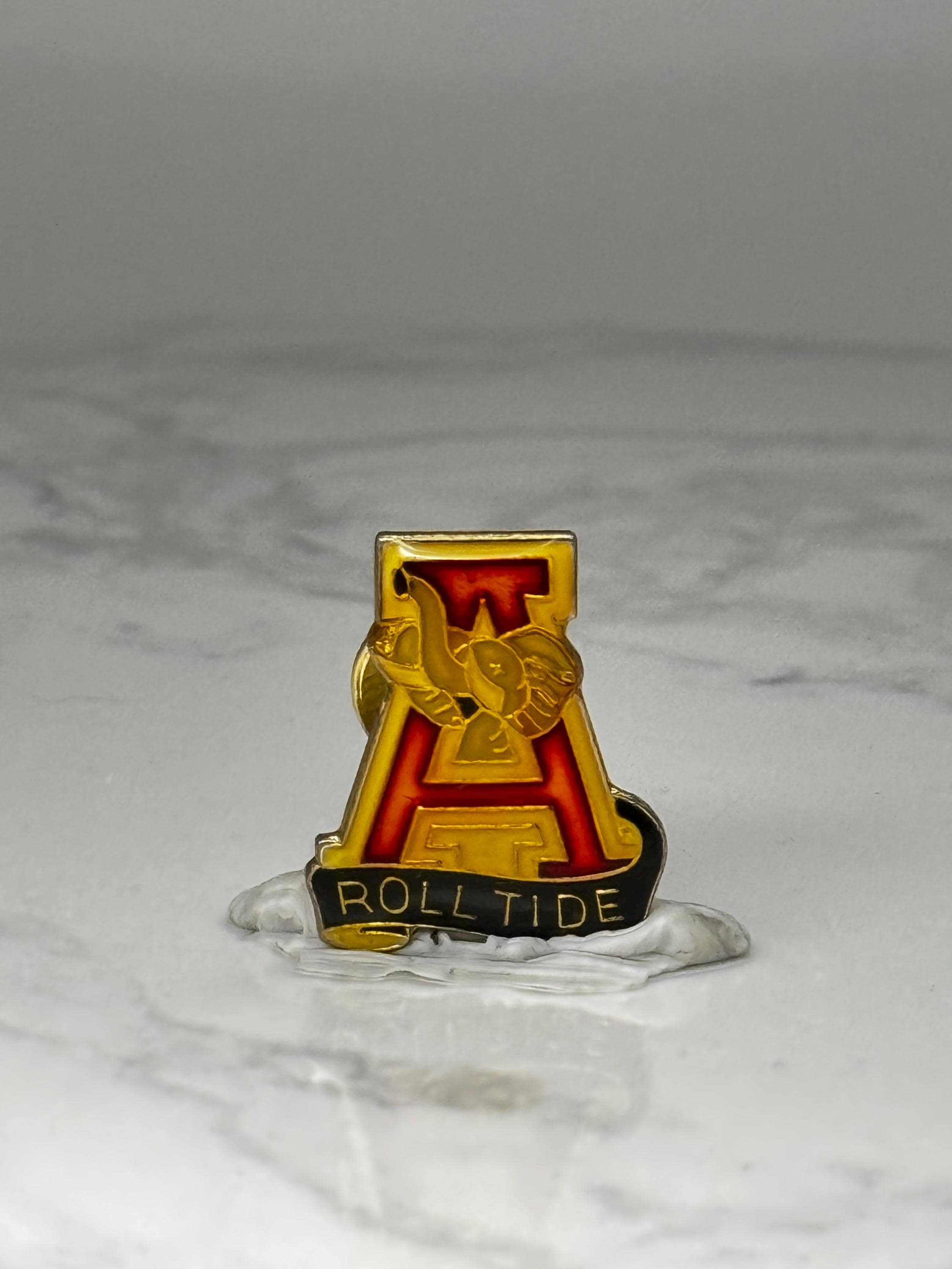 Vintage Alabama Crimson Tide Enamel Pin: Red Gold - College Accessory
