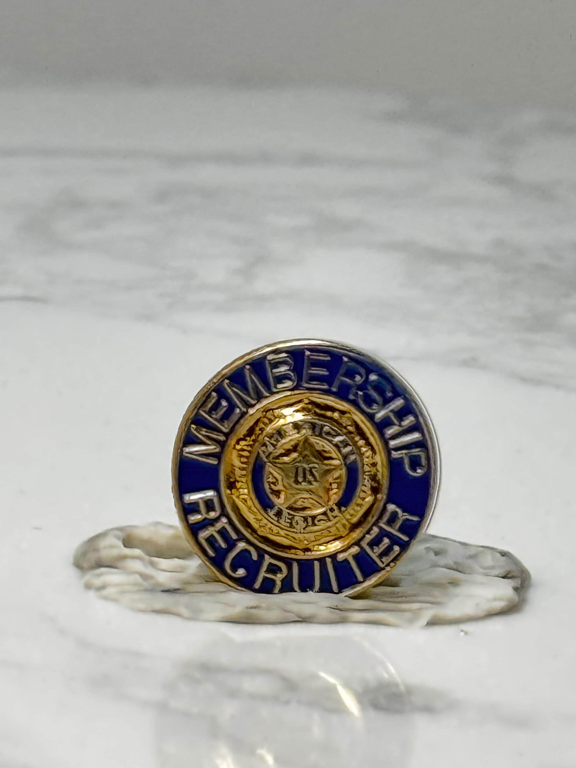 Vintage American Legion Membership Recruiter Pin: Blue Enamel Lapel Pin USA