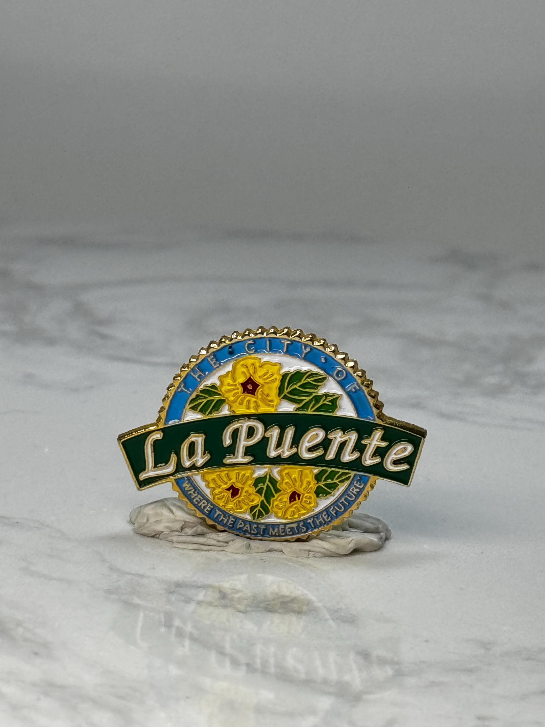 La Puente City Pin: Gold Tone Enamel - California Accessory