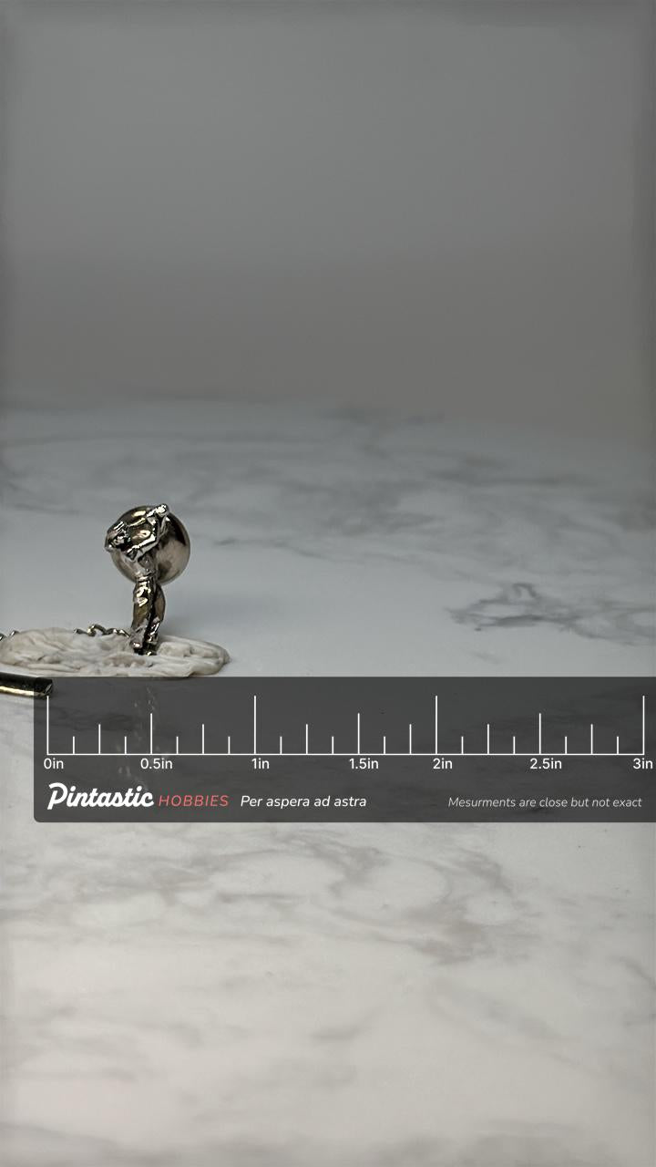 Vintage Golfer Tie Tack Pin: Silver Tone Figural - Sports Accessory with ruler overlay for size reference