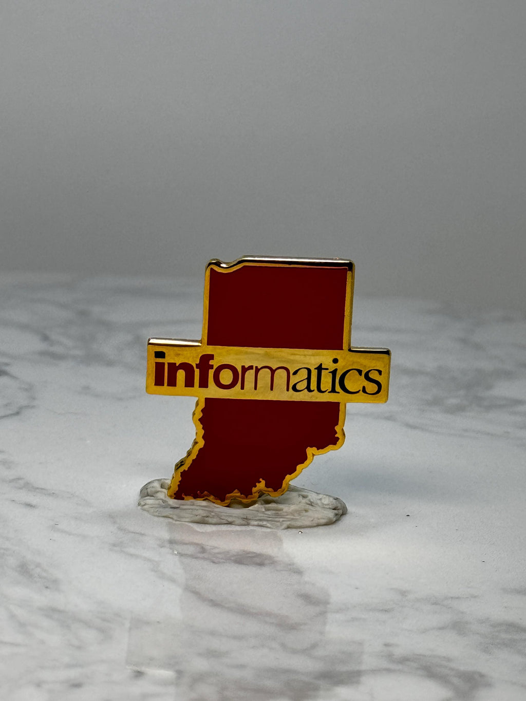 Vintage Indiana Informatics Enamel Pin: Red & Gold - College Accessory