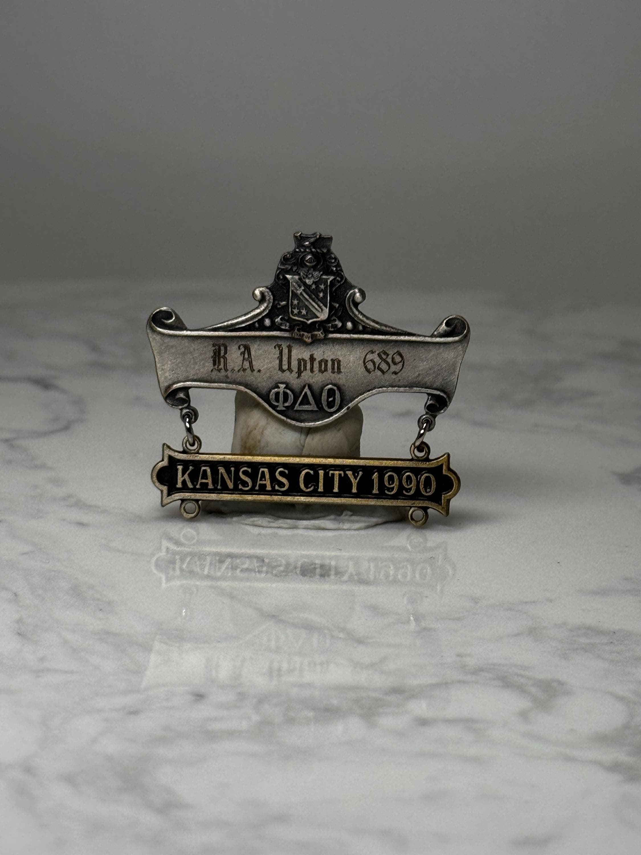 Vintage Phi Delta Theta Convention Pin: Silver Tone - 1990 Accessory