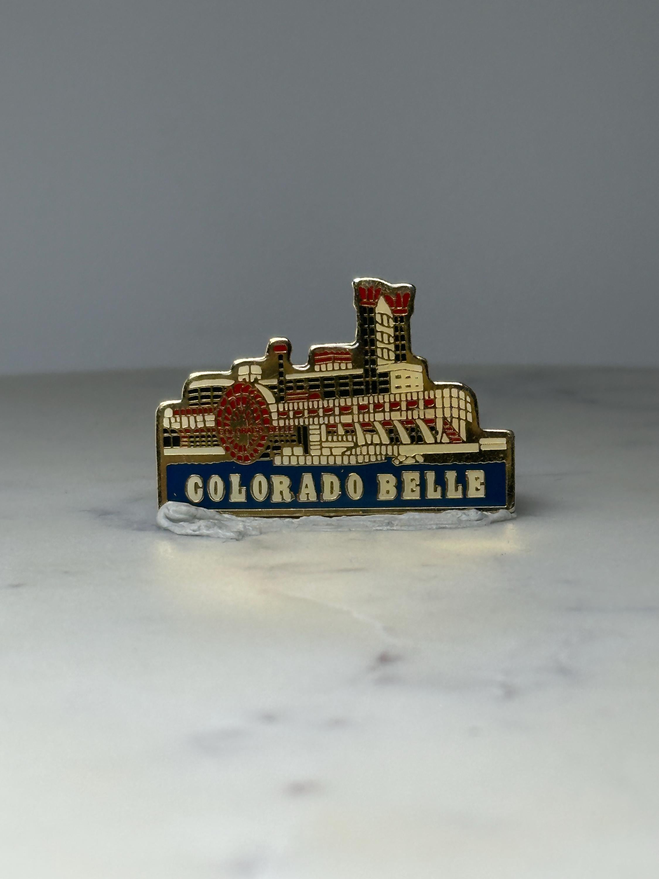 Vintage Colorado Belle Riverboat Pin: Gold Enamel - Casino Souvenir Accessory