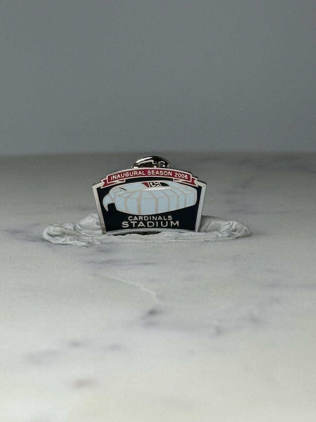 Vintage Cardinals Stadium Enamel Pin: Red White Black - 2006 Inaugural Season Accessory