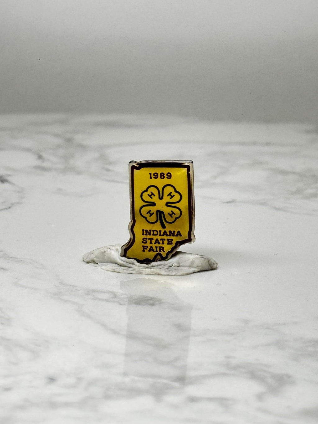 Vintage Indiana State Fair Lapel Pin: Yellow Enamel - 1989 4H Souvenir Accessory