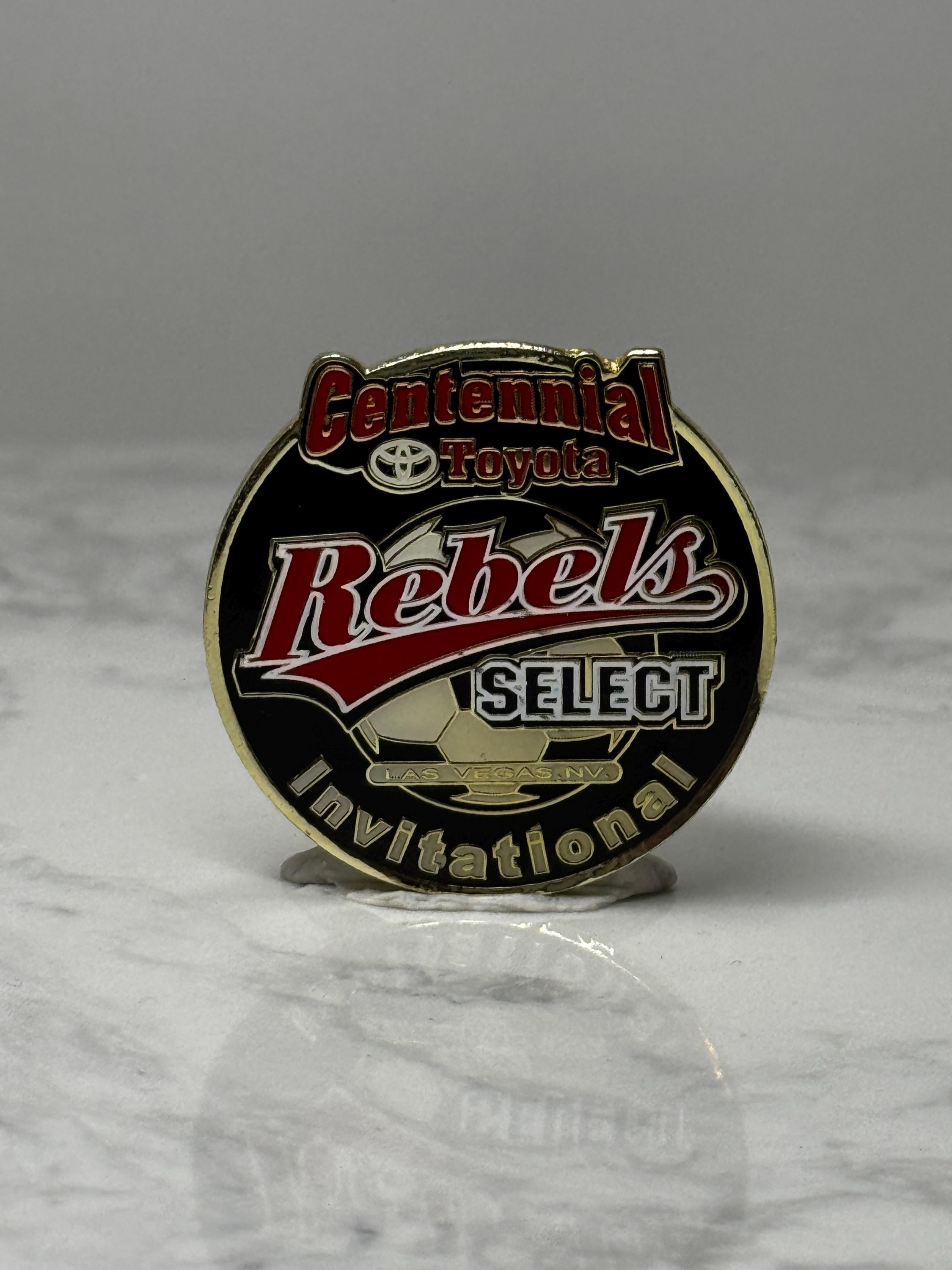 Vintage Centennial Toyota Rebels Select Pin: Red Black Enamel - Soccer Invitational Accessory