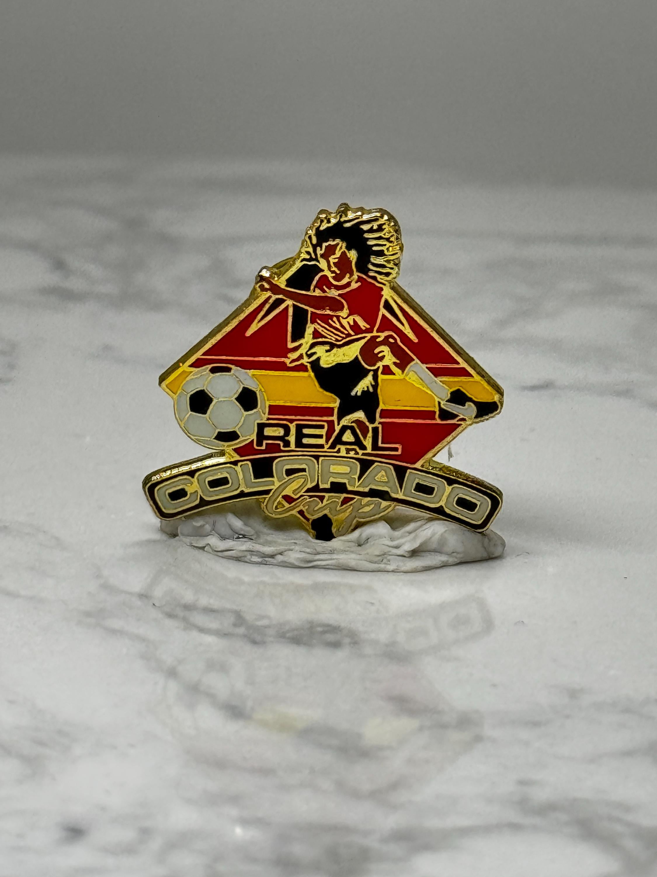 Vintage Real Colorado Soccer Enamel Pin: Gold Tone - 1990s Sports Accessory