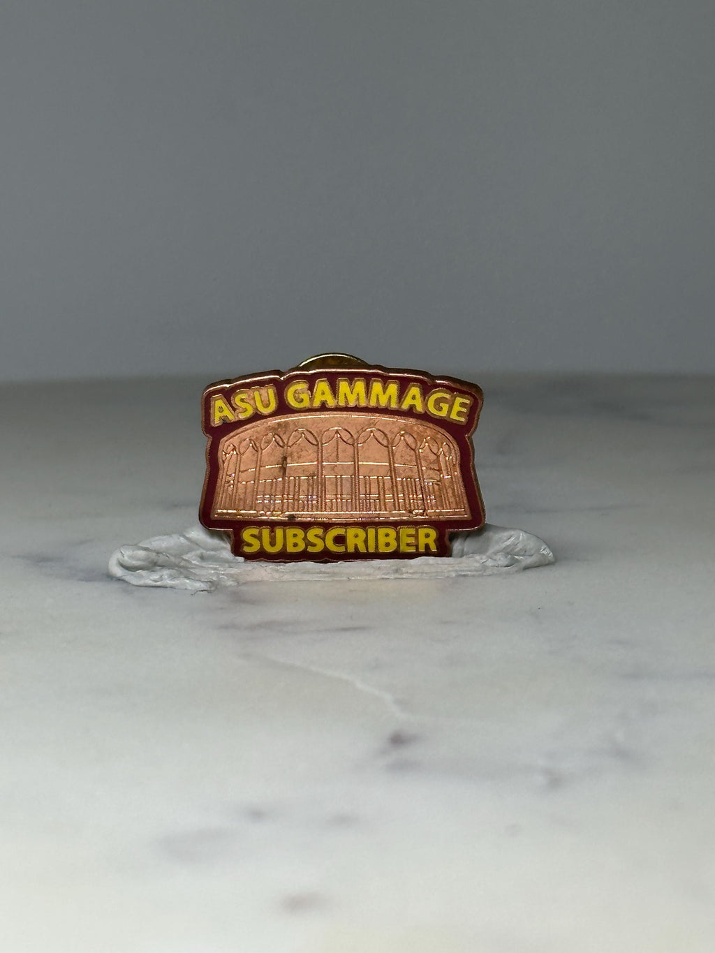 Vintage ASU Gammage Subscriber Enamel Pin: Maroon Gold - Theater Accessory
