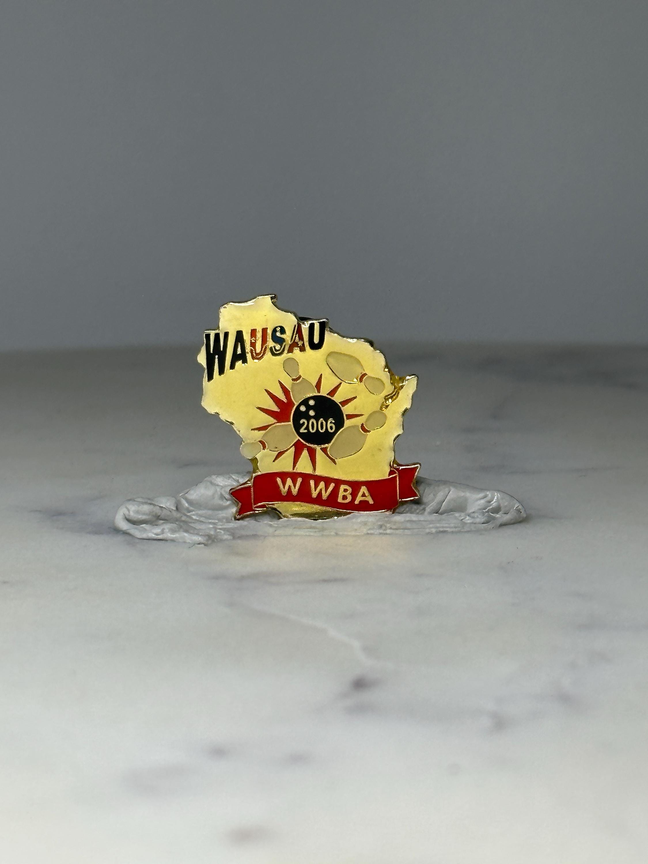 Vintage Wausau Bowling Pin: Gold Enamel - 2006 WWBA Accessory