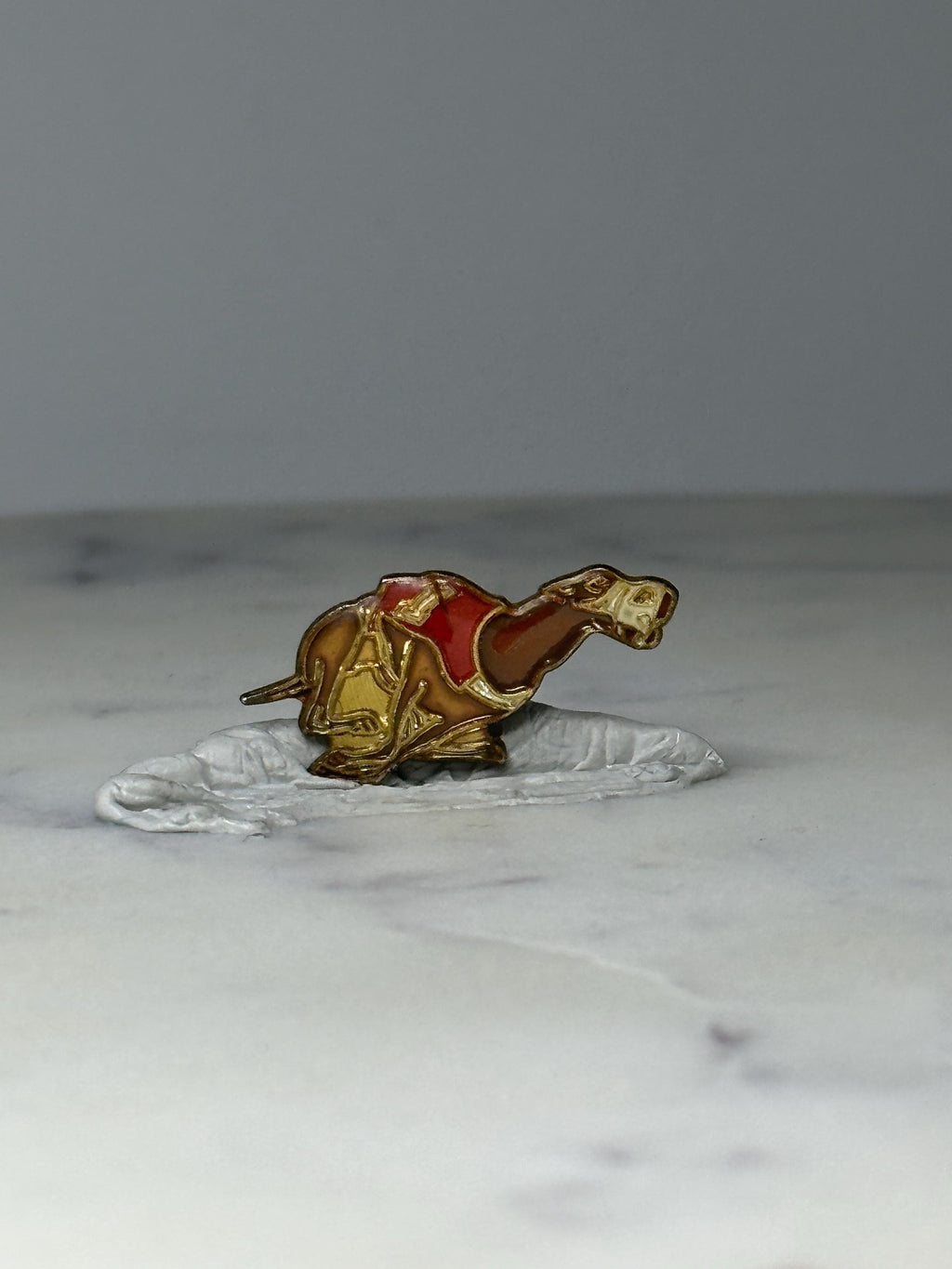 Vintage Greyhound Racing Pin: Gold Tone Enamel - Sporting Collectible Accessory