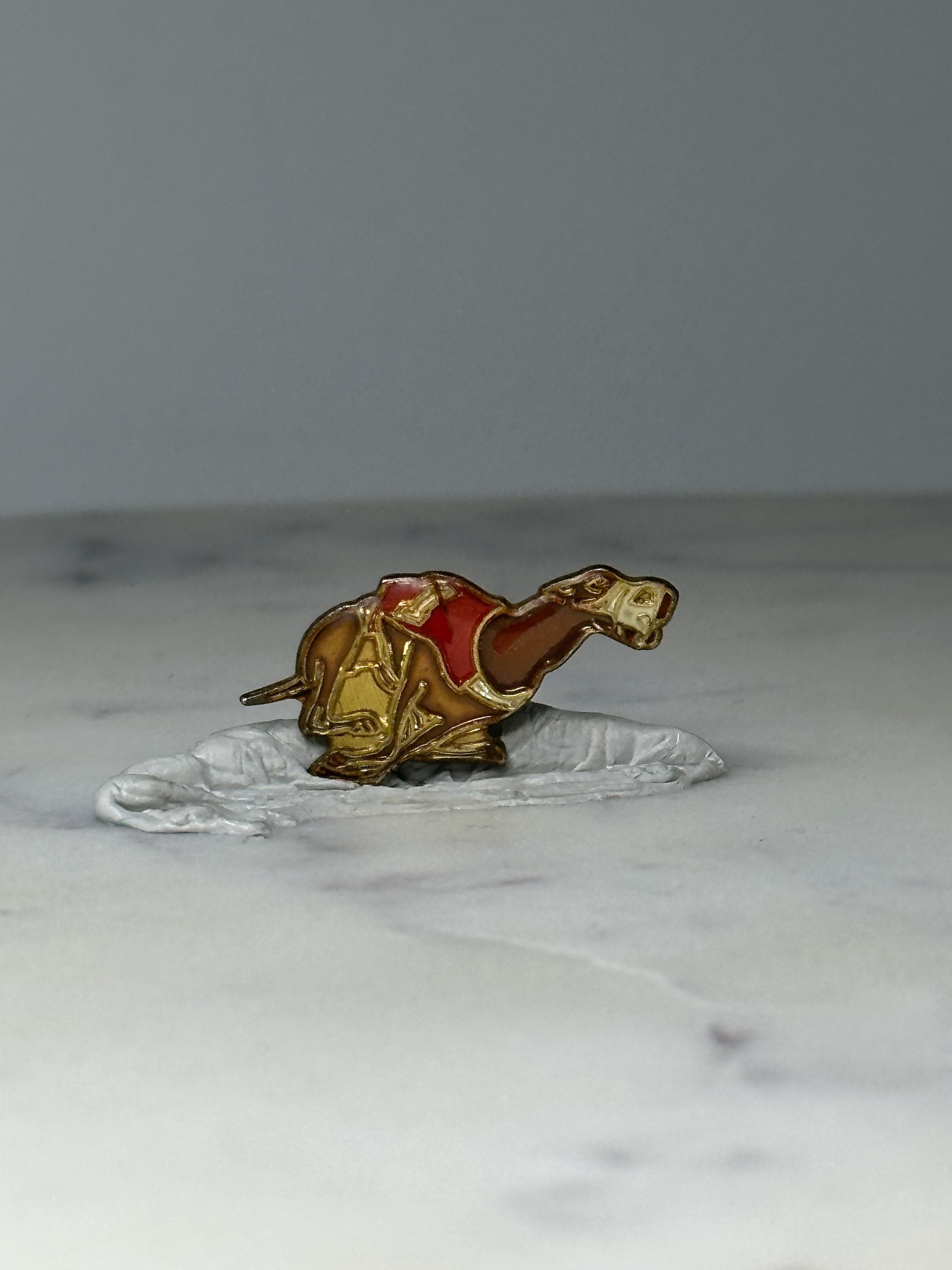 Vintage Greyhound Racing Pin: Gold Tone Enamel - Sporting Collectible Accessory