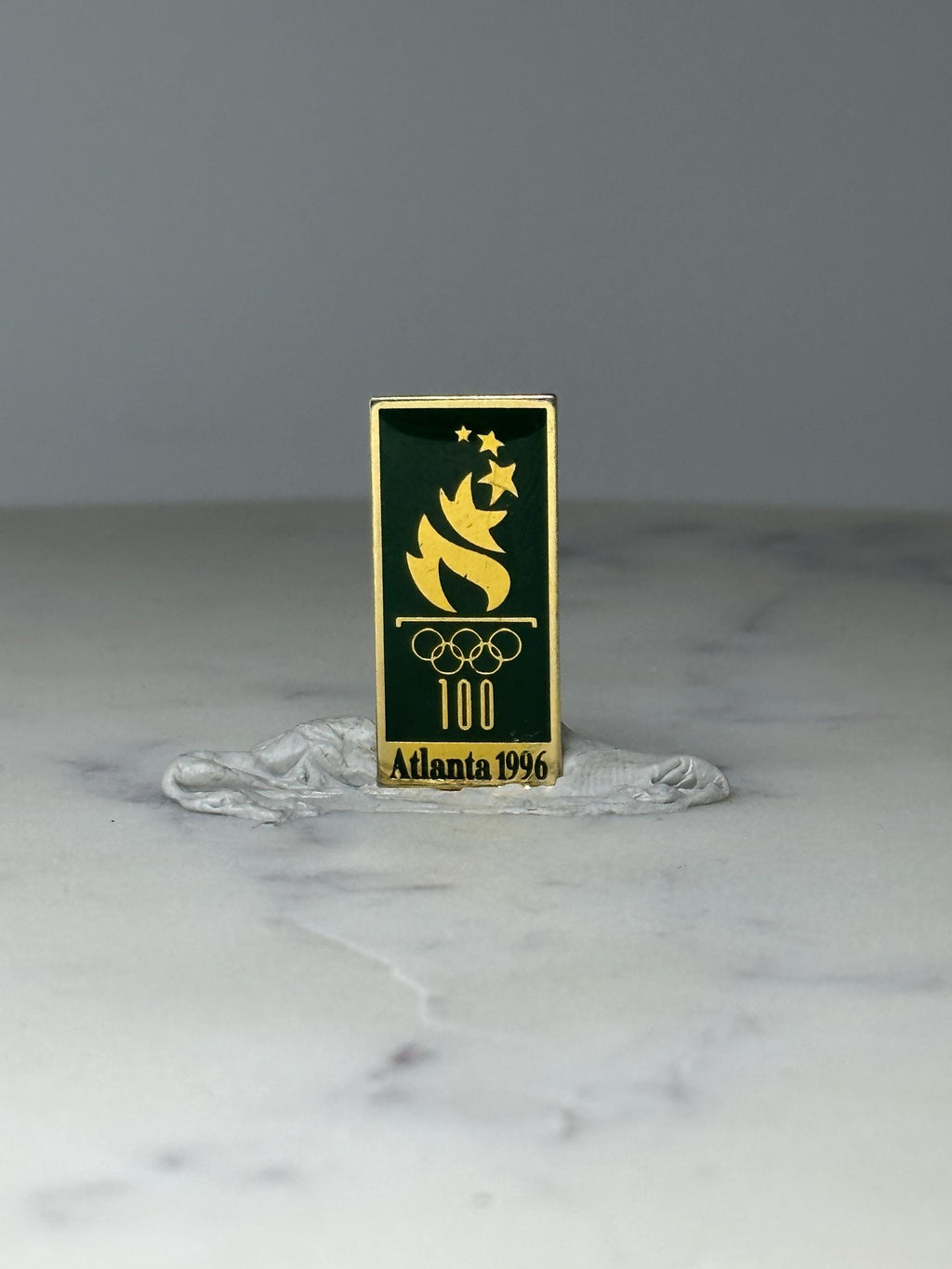Vintage Atlanta 1996 Olympic Pin: Green Gold Enamel - Centennial Games