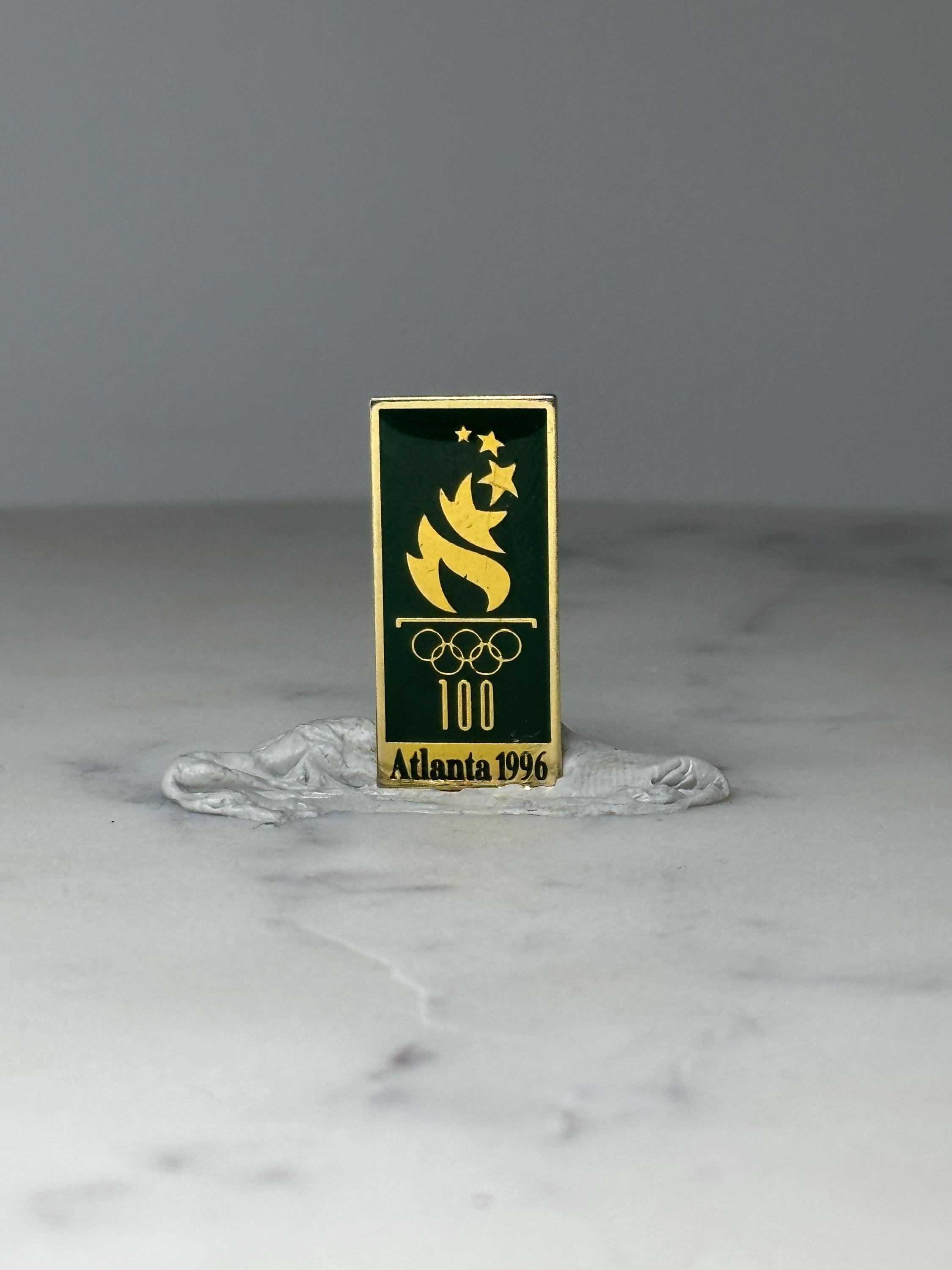 Vintage Atlanta 1996 Olympic Pin: Green Gold Enamel - Centennial Games