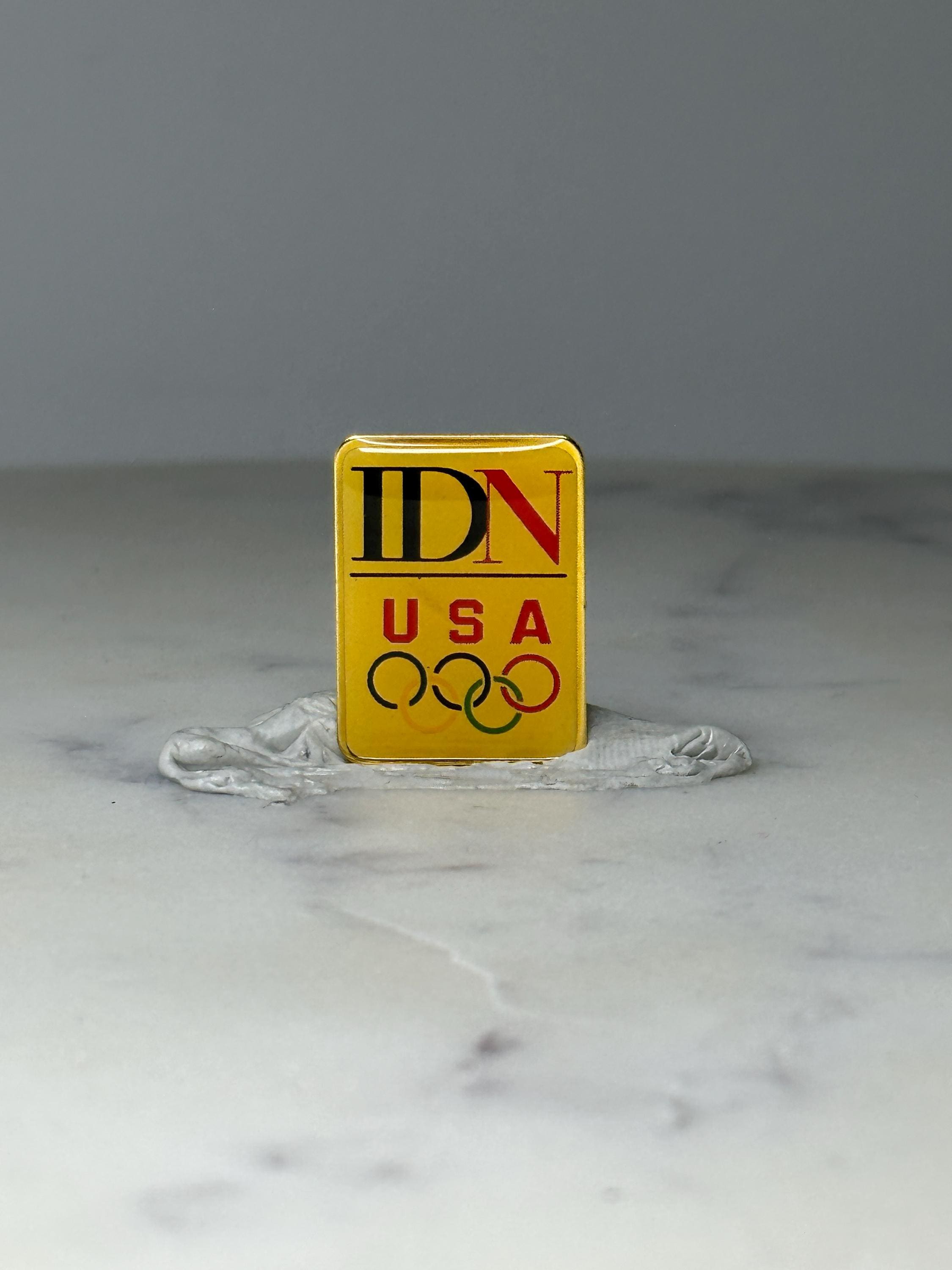 Vintage IDN USA Olympic Pin: Gold Tone Enamel - 1990s Games Accessory