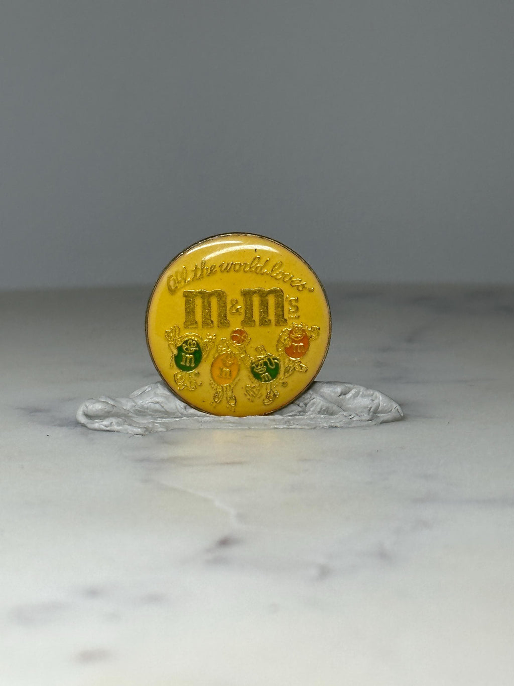 Vintage M&M’s Candy Pin: Yellow Enamel - 1990s Advertising Accessory