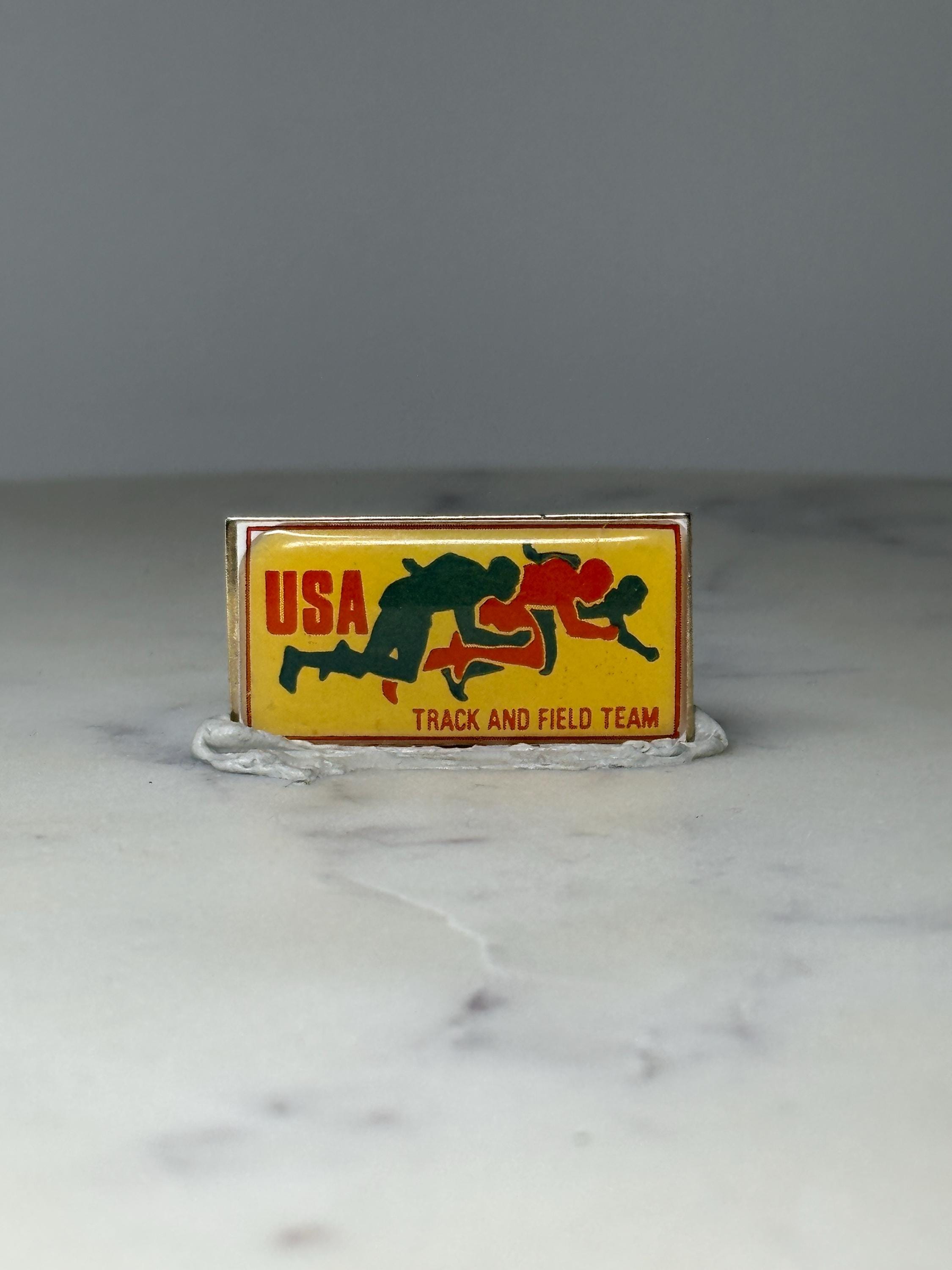 Vintage USA Track and Field Team Pin: Enamel Sports - Olympic Era Accessory