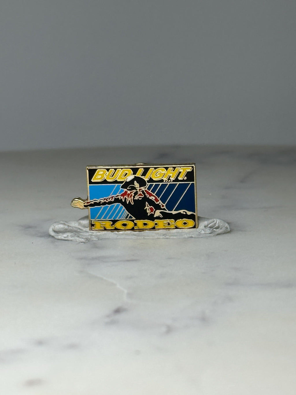 Vintage Bud Light Rodeo Enamel Pin: Gold Tone - 1990s Promo Accessory