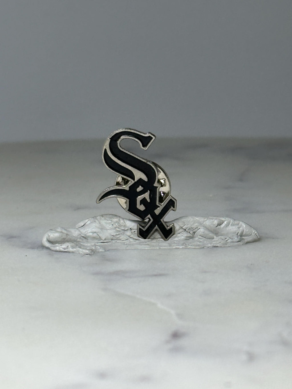 Vintage Chicago White Sox Logo Pin: Black Enamel - MLB Baseball Accessory