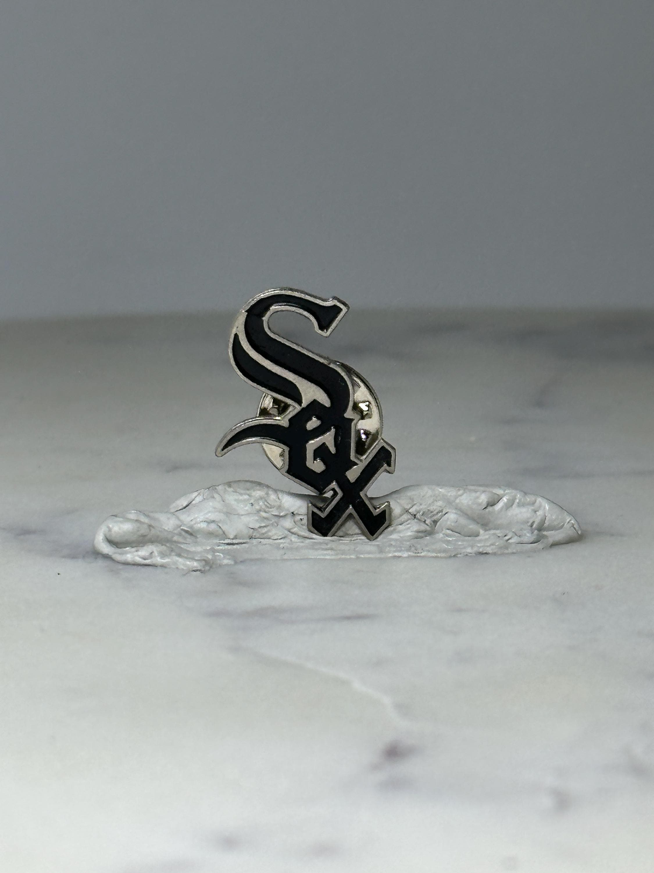 Vintage Chicago White Sox Logo Pin: Black Enamel - MLB Baseball Accessory