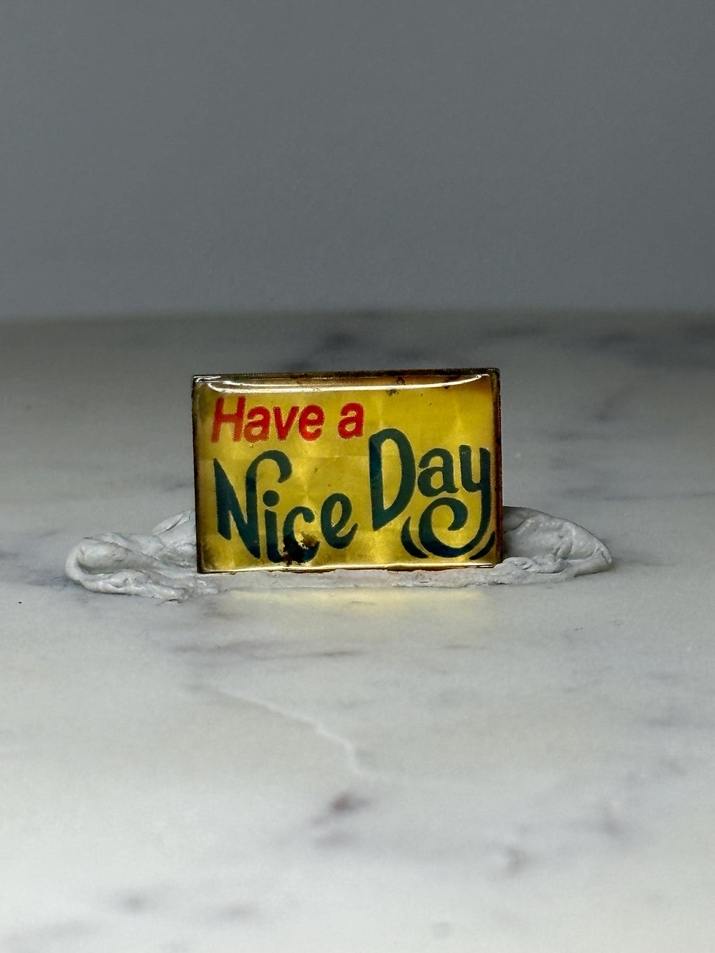 Vintage Have a Nice Day Lapel Pin: Yellow Enamel - Retro 1970s Accessory