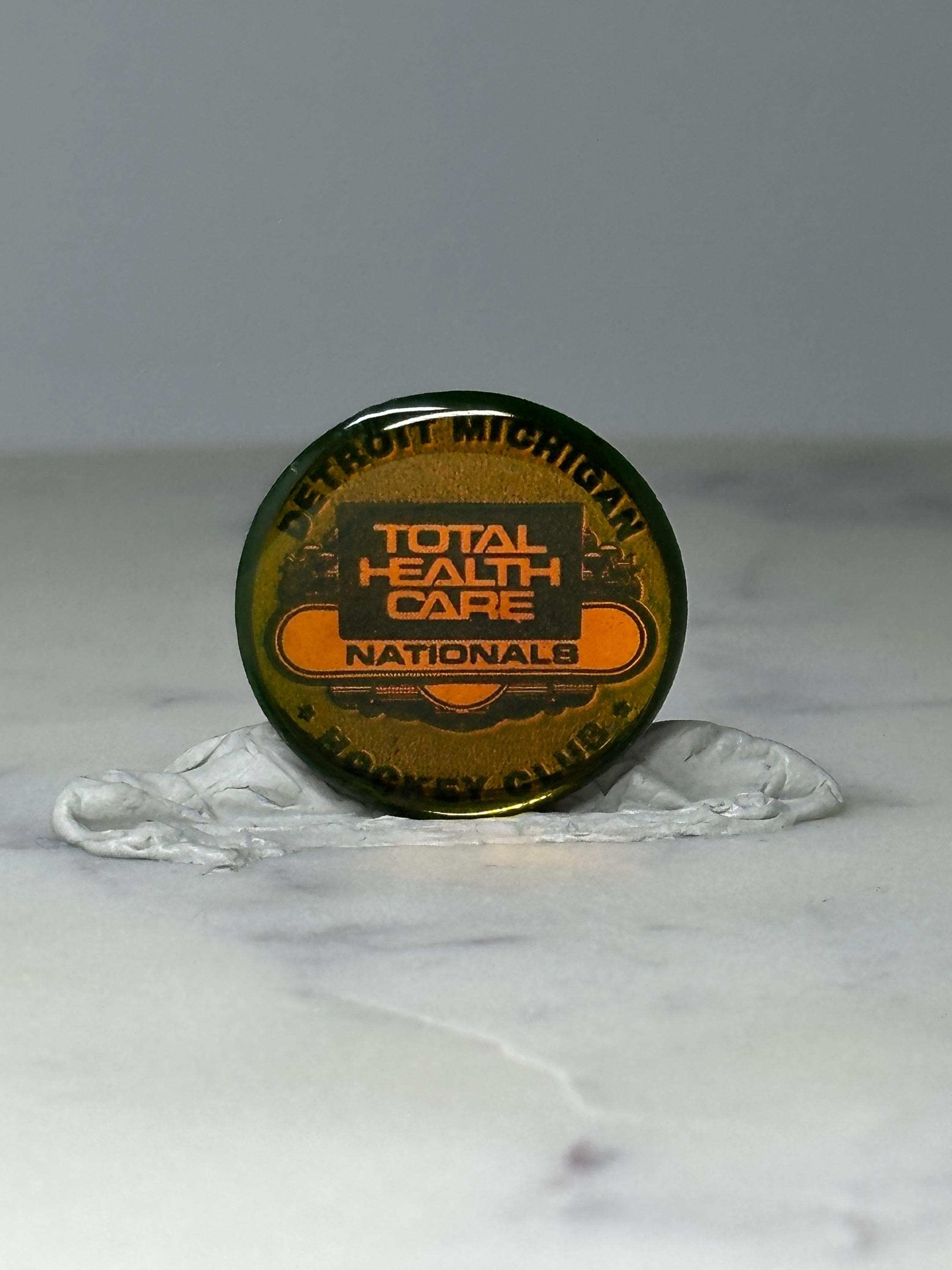 Vintage Detroit Total Health Care Pin: Green Gold - Corporate Accessory