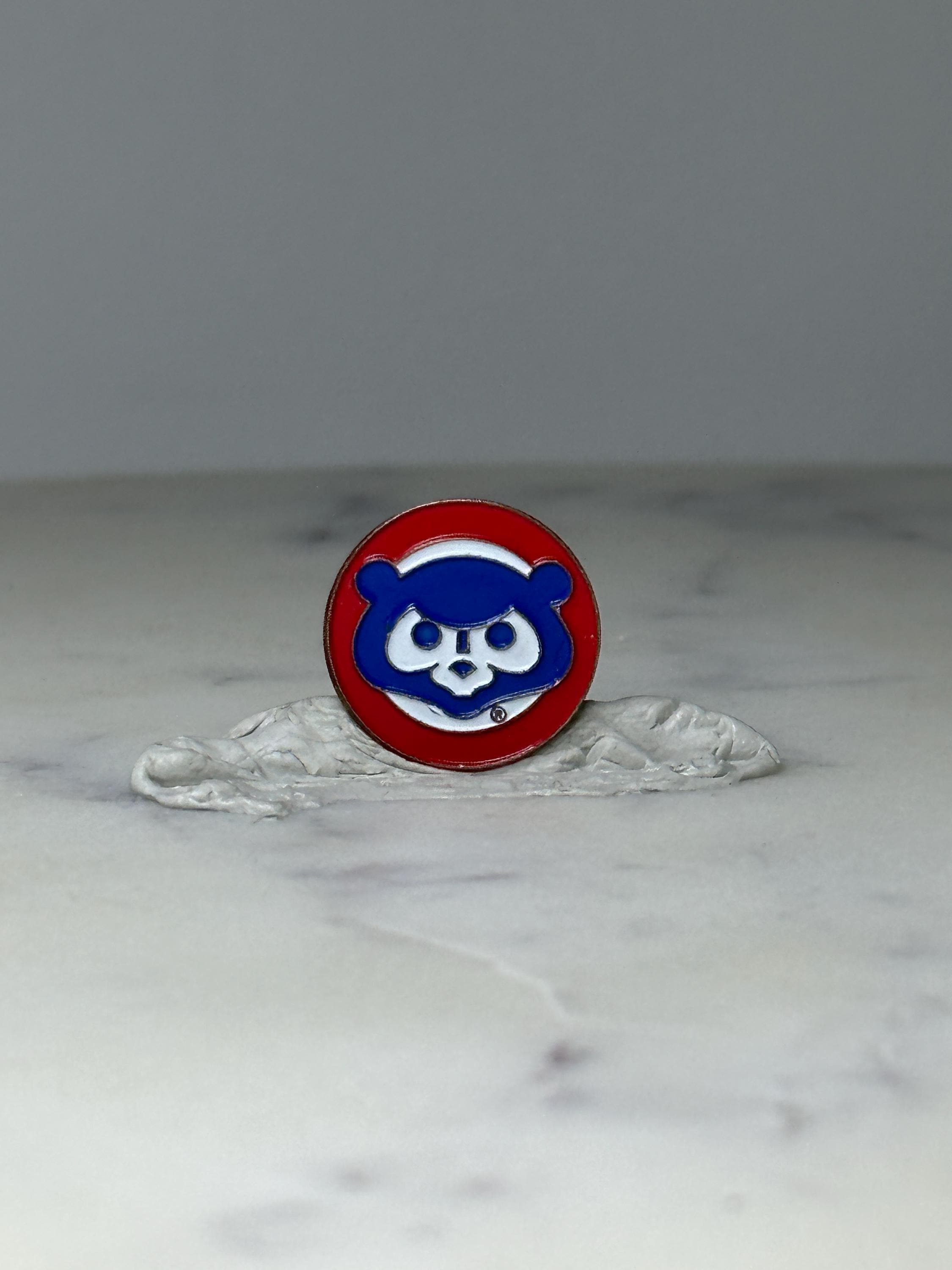 Vintage Chicago Cubs Logo Enamel Pin: Red Blue - MLB Baseball Accessory