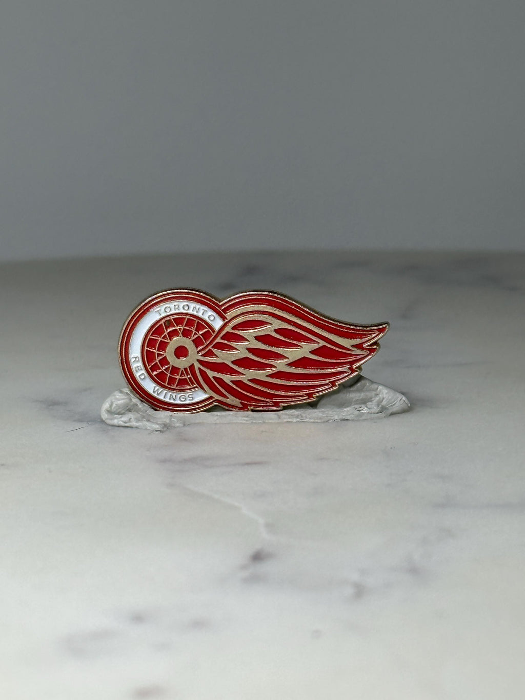 Vintage Toronto Red Wings Logo Pin: Red Enamel - NHL Hockey Accessory