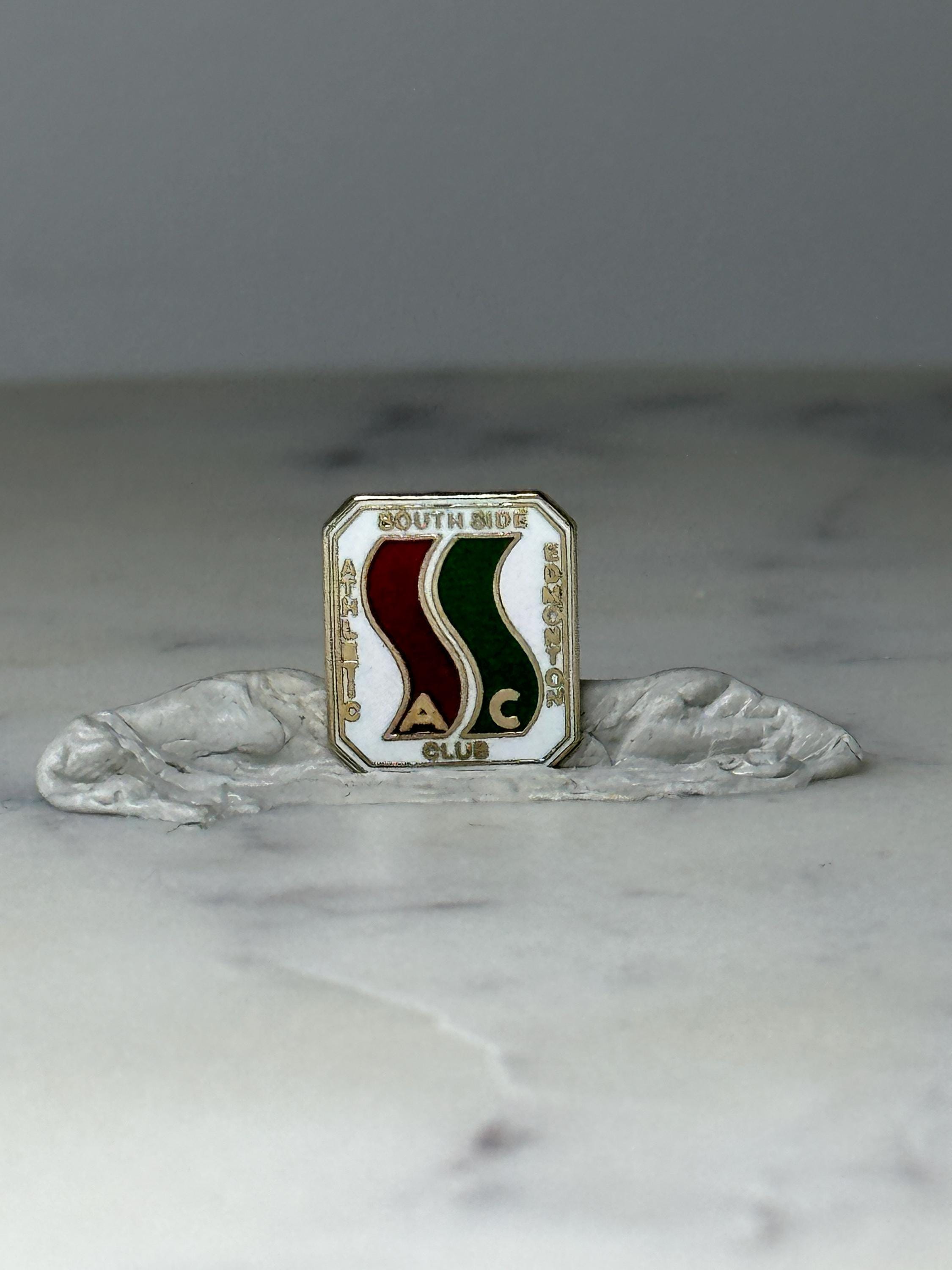 Vintage South Side Edmonton Athletic Club Pin SAC Sports Lapel Hat Enamel Collectible