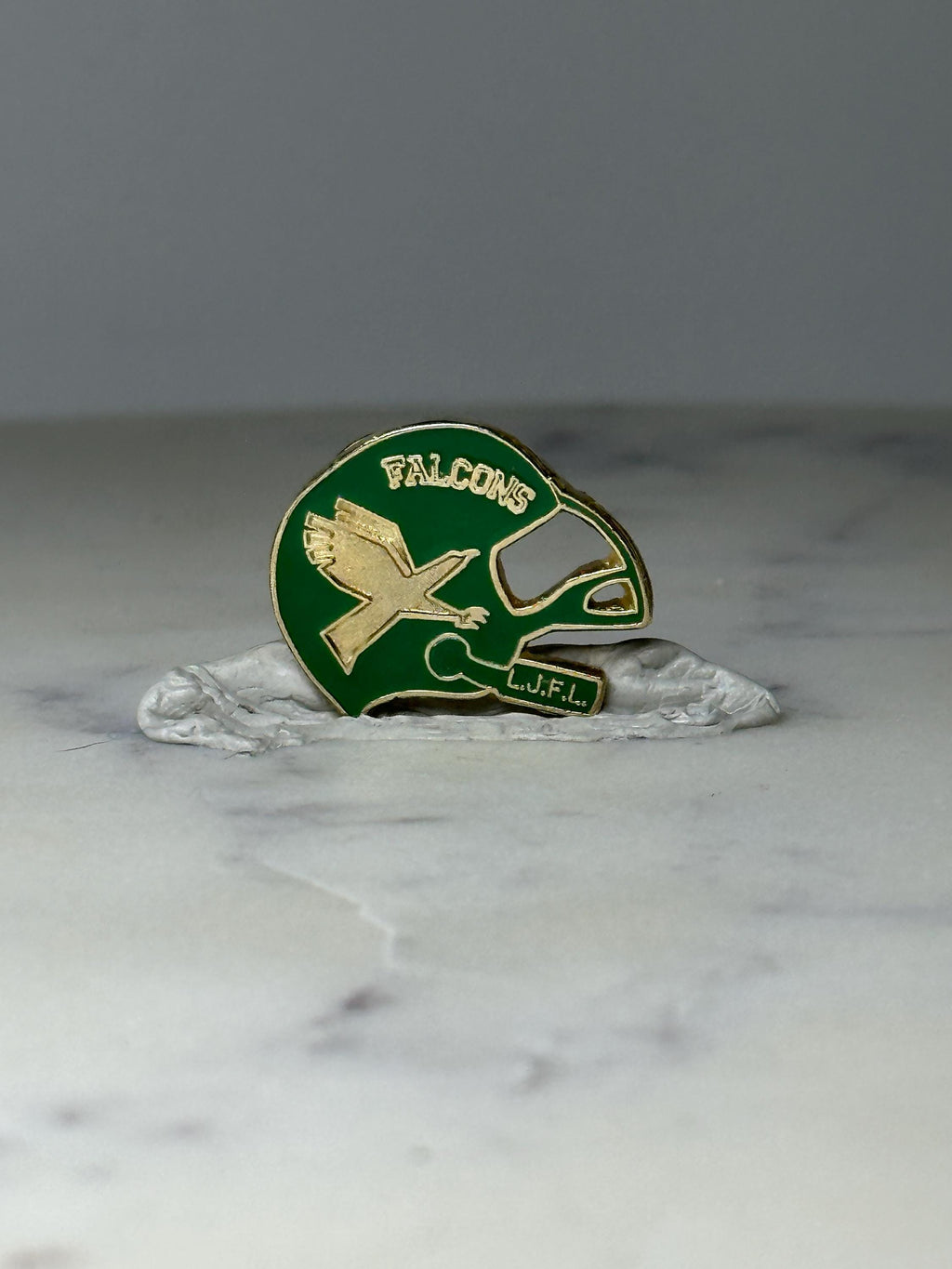 Vintage Falcons Football Helmet Pin LJFL Youth League Enamel Lapel Hat Pin
