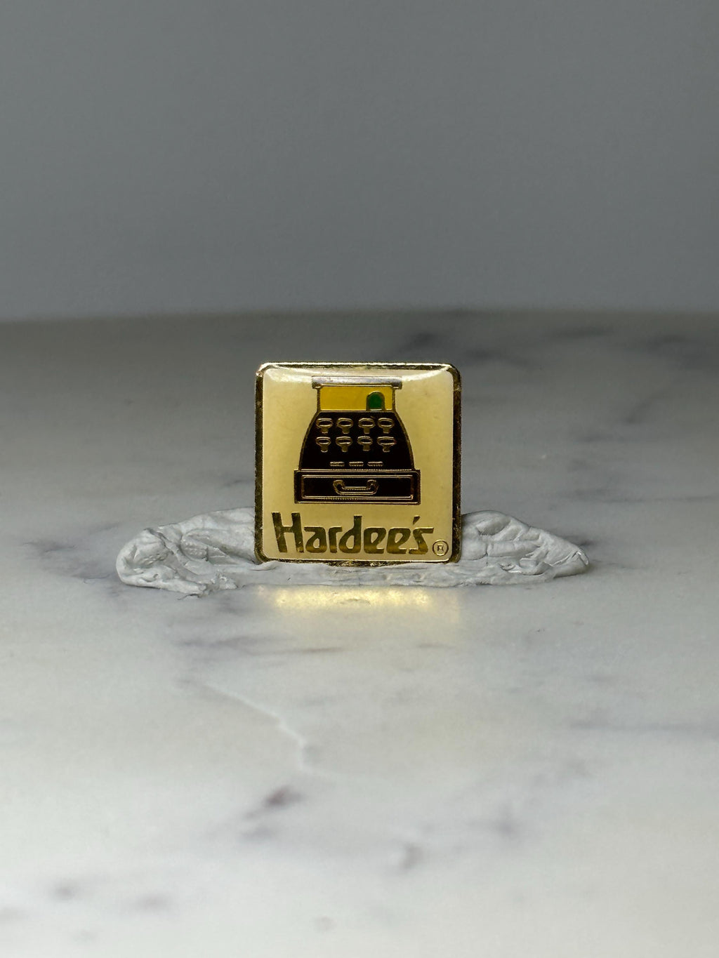 Vintage Hardee’s Cash Register Enamel Pin: Gold Tone - 1980s Restaurant Accessory