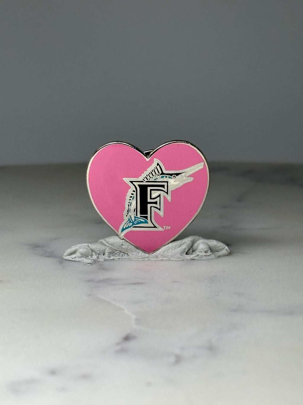 Limited Edition Florida Marlins Heart Pin 36 of 300: Pink Enamel - MLB Fan Accessory