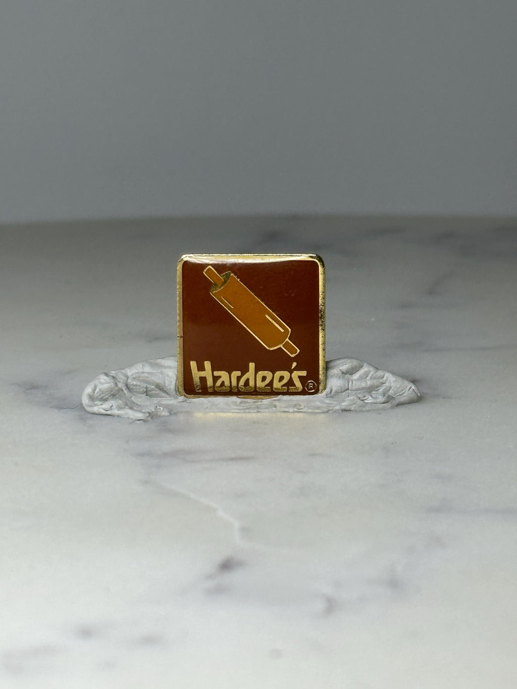 Vintage Hardee’s Dough Roller Pin: Brown & Gold Enamel - 1980s Fast Food Accessory