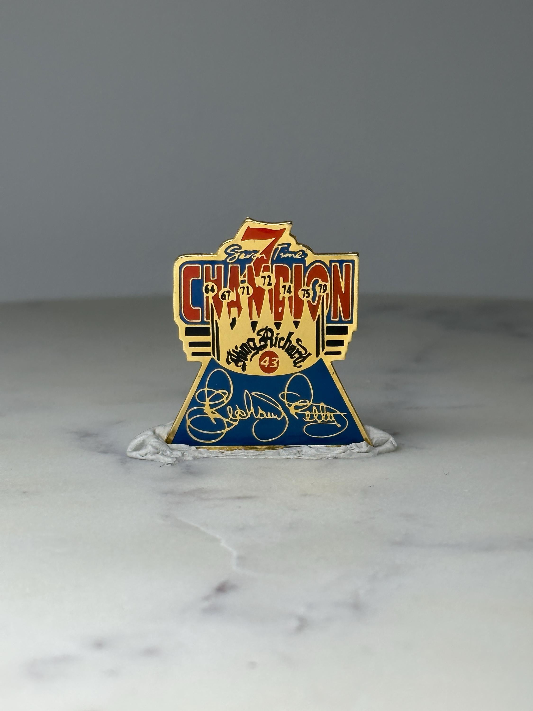 Vintage Richard Petty 7 Time Champion Pin: Enamel - NASCAR Accessory