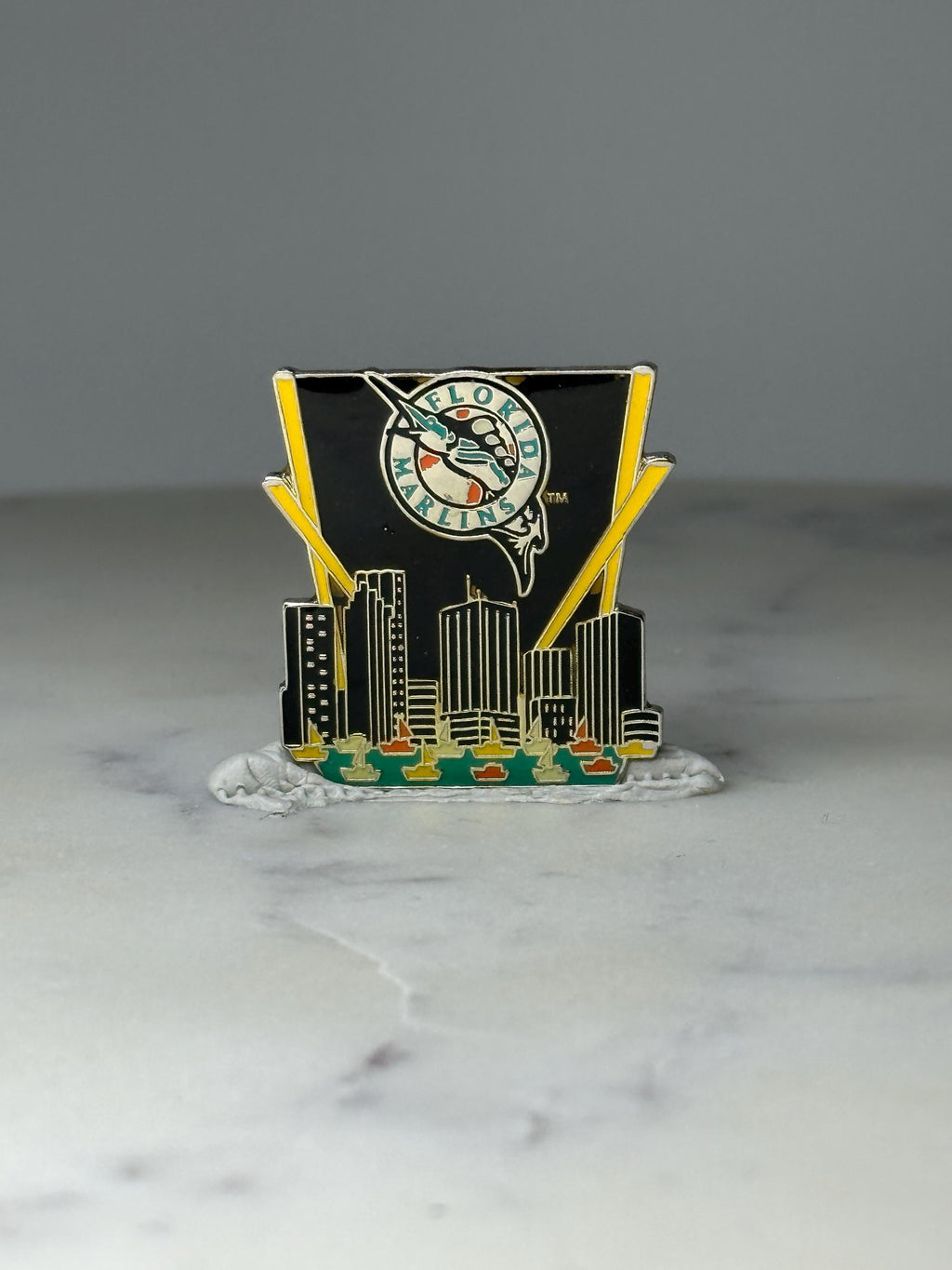Vintage Limited Edition Florida Marlins Enamel Pin 29 of 250: Black Gold - 1990s MLB Accessory