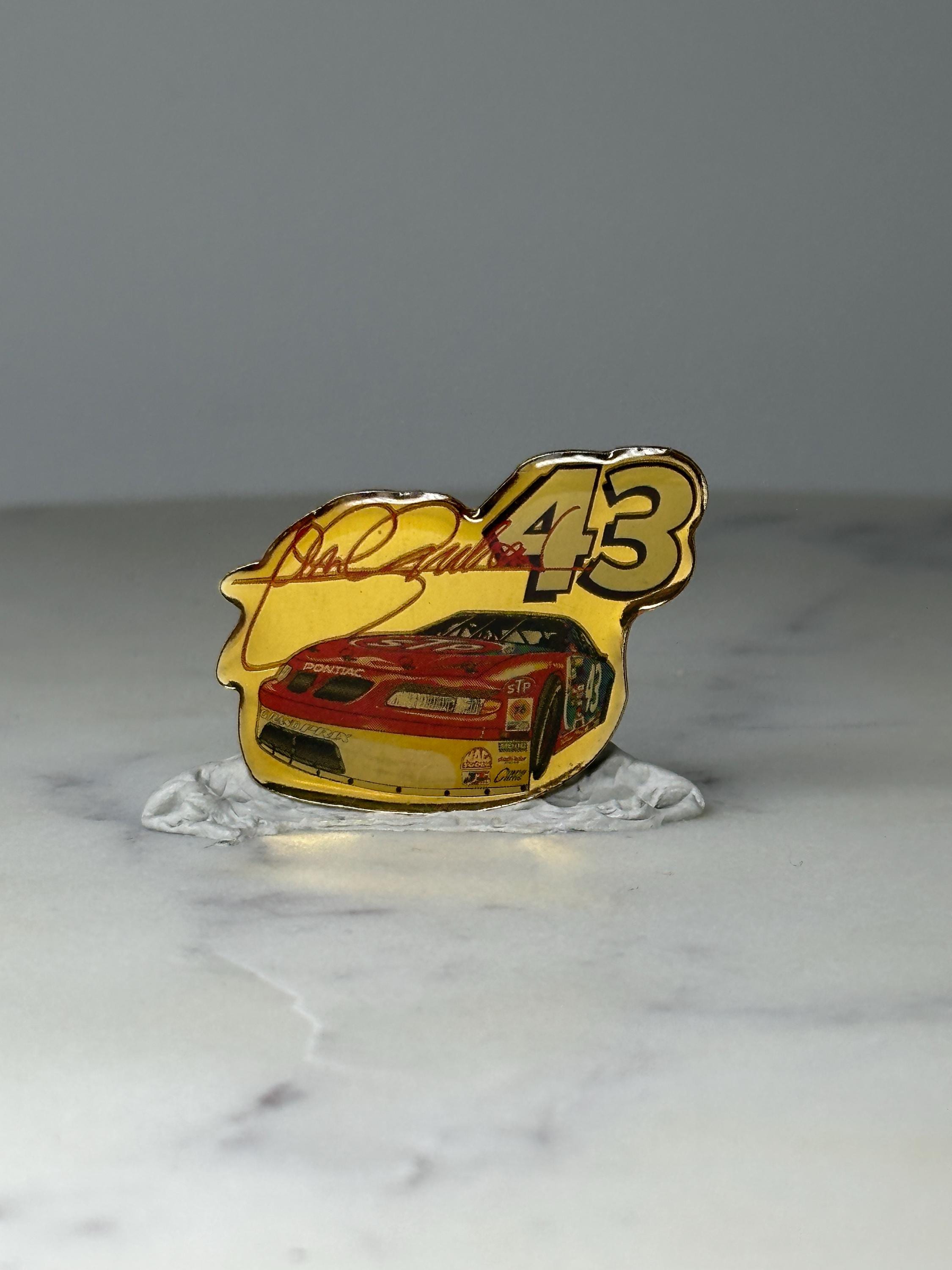 Vintage John Andretti 43 NASCAR Pin: Gold Enamel - 1990s Racing Accessory