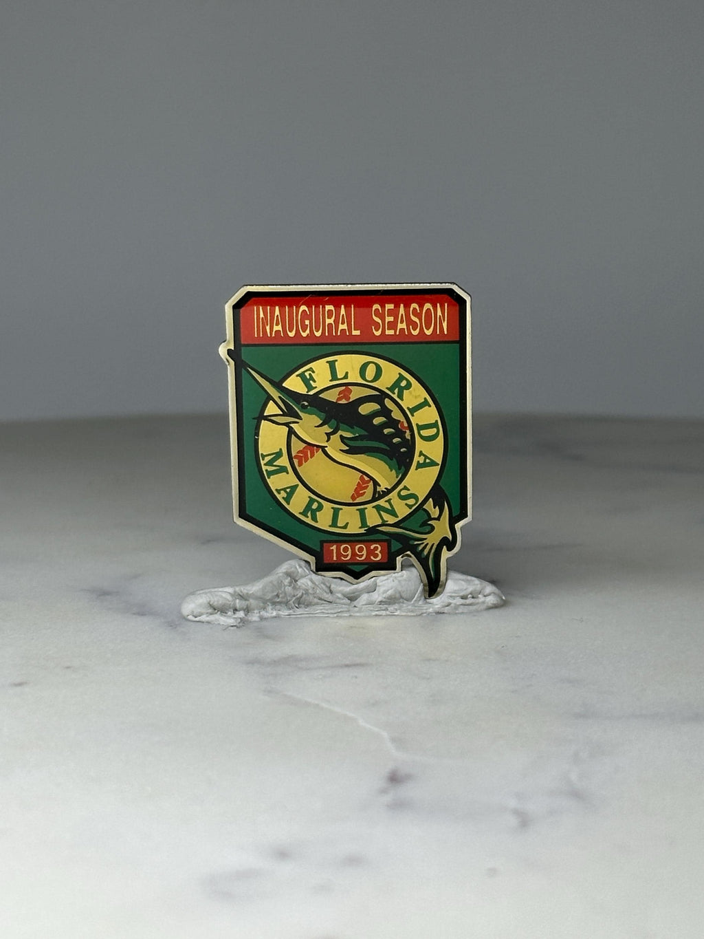 Vintage Florida Marlins Enamel Pin: Gold Tone - 1993 Inaugural Season Accessory