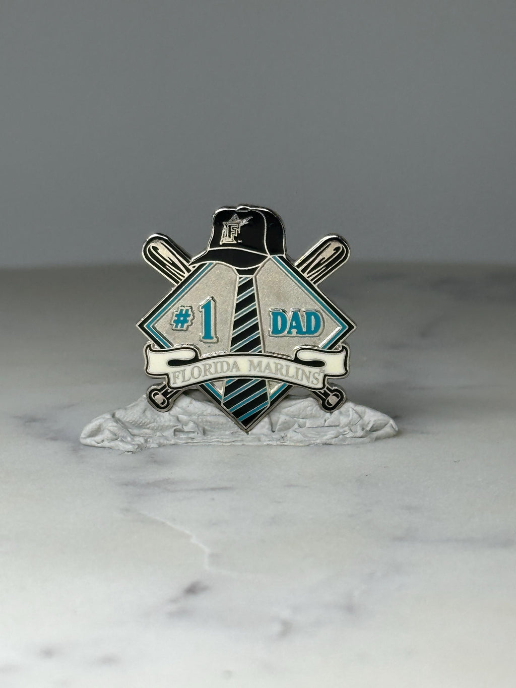 Limited Edition Florida Marlins #1 Dad Hat Pin 73 of 100: Silver Enamel - MLB Fan Accessory