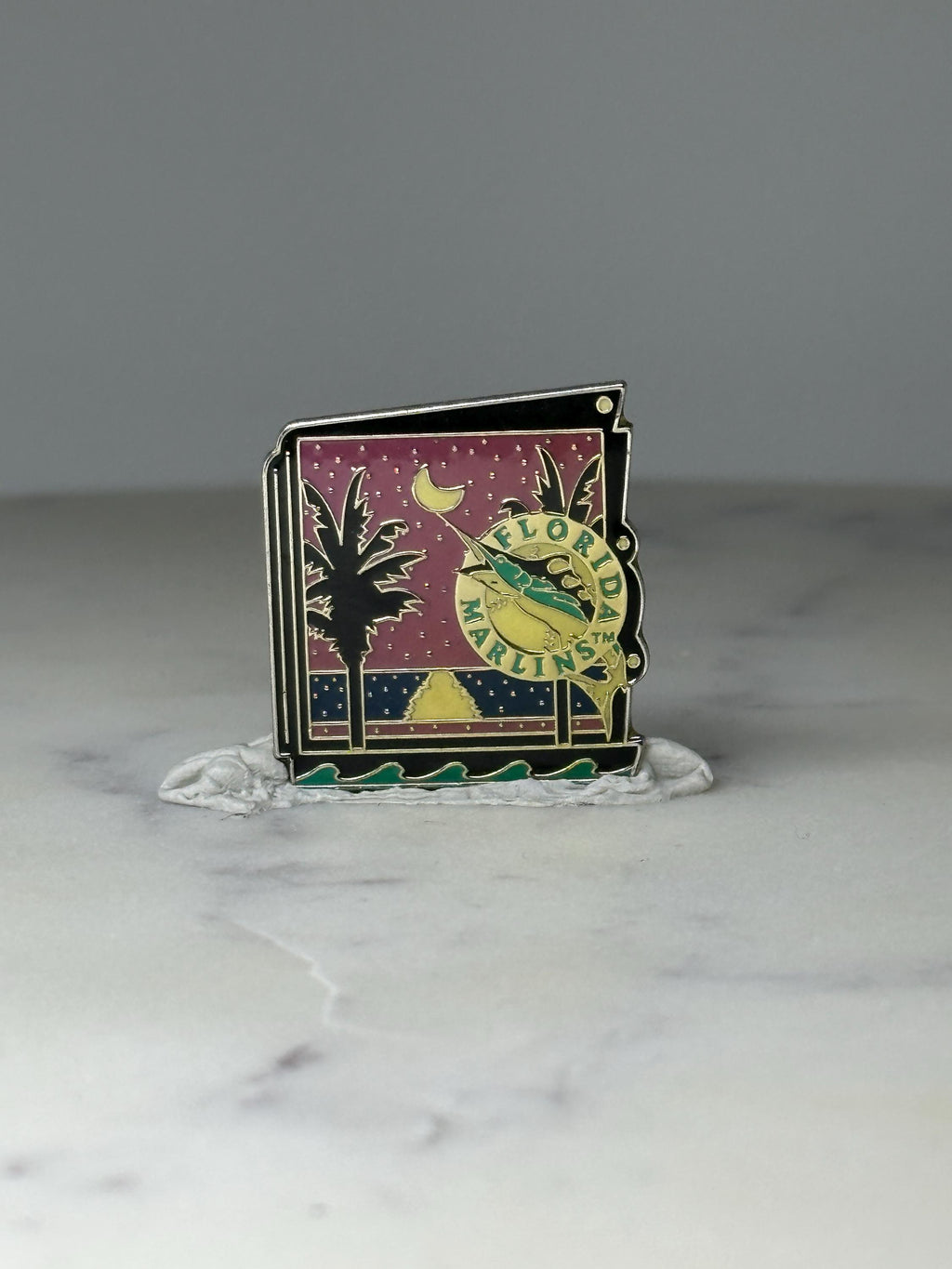 Limited Edition Florida Marlins Night Sky Enamel Pin 24 of 250: Gold Tone - 1990s MLB Accessory