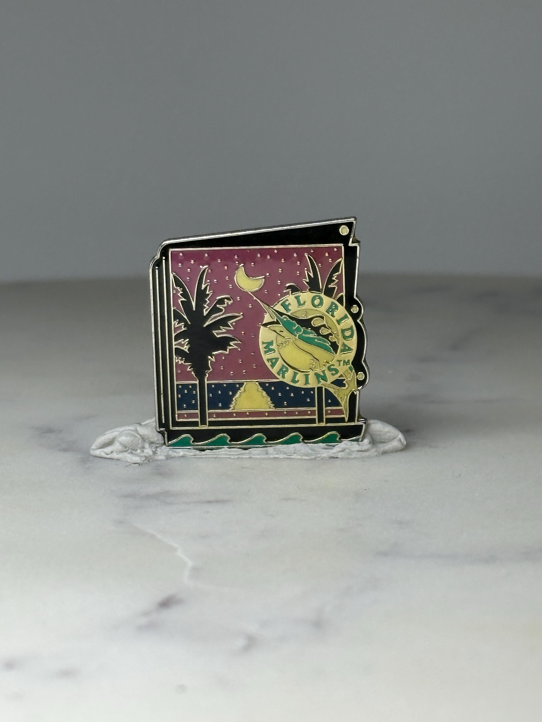 Limited Edition Florida Marlins Night Sky Enamel Pin 24 of 250: Gold Tone - 1990s MLB Accessory