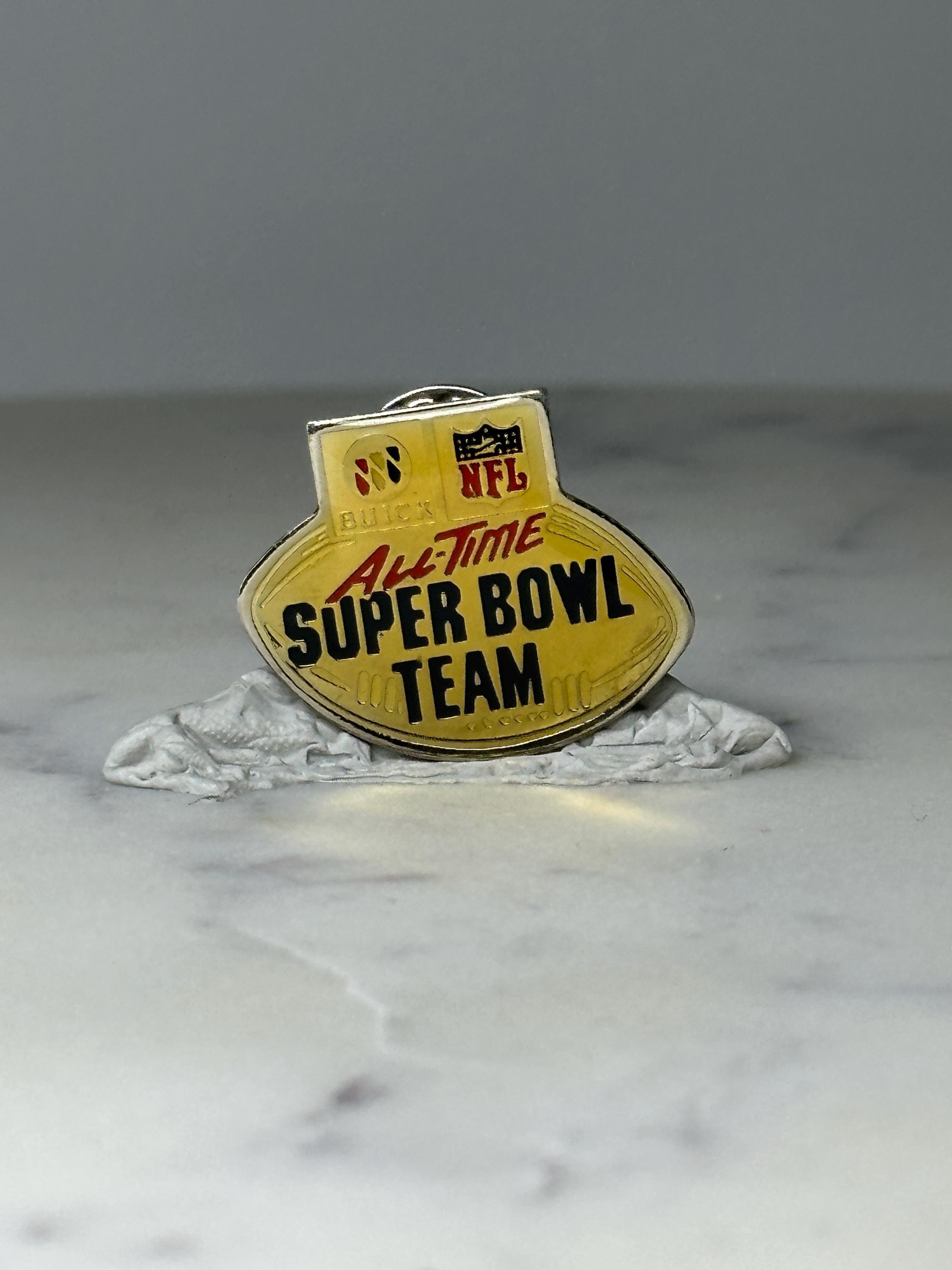 Vintage Buick NFL Super Bowl Team Pin: Gold Tone - 1990s Sports