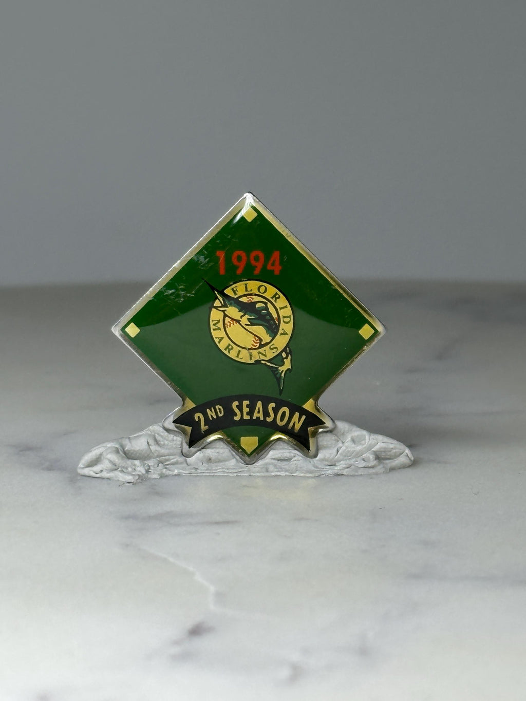 Vintage Florida Marlins Lapel Pin: Green Enamel - 1994 2nd Season Accessory