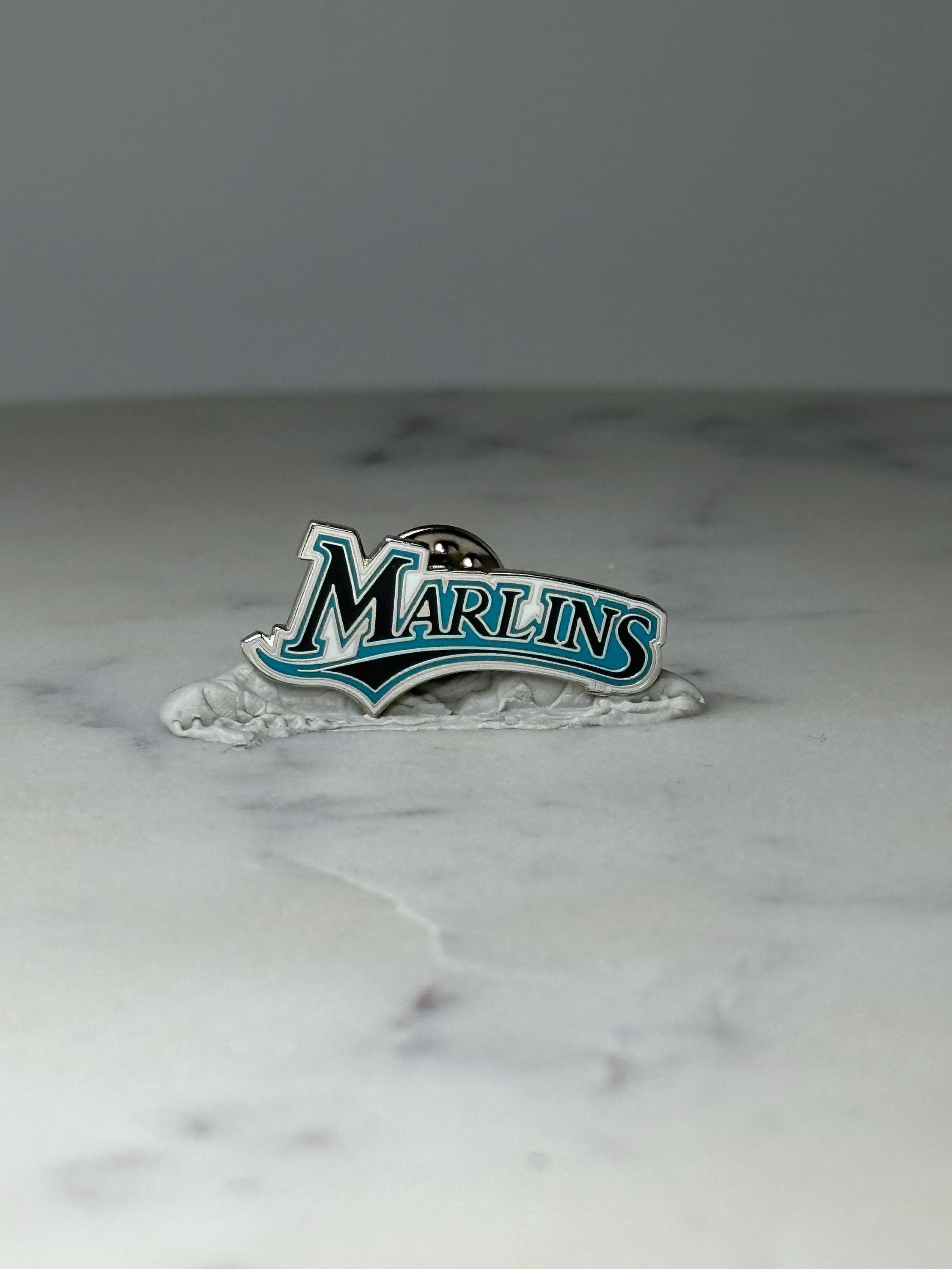 Vintage Florida Marlins Logo Lapel Pin: Teal Enamel - 1990s MLB Accessory
