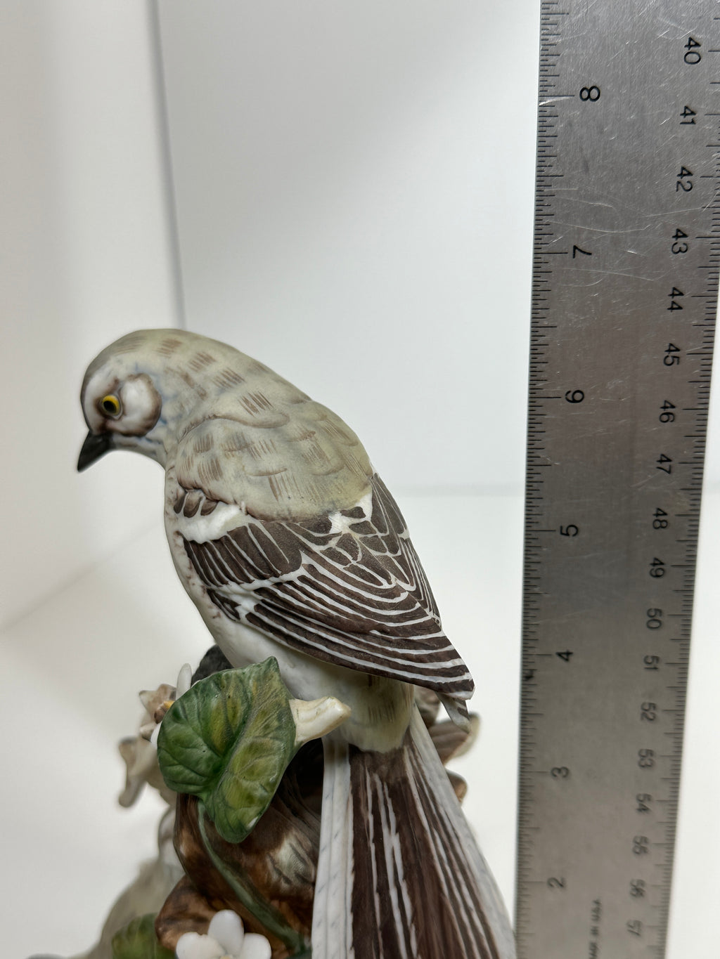 Homco Masterpiece hand painted porcelain bird figurine with flowers