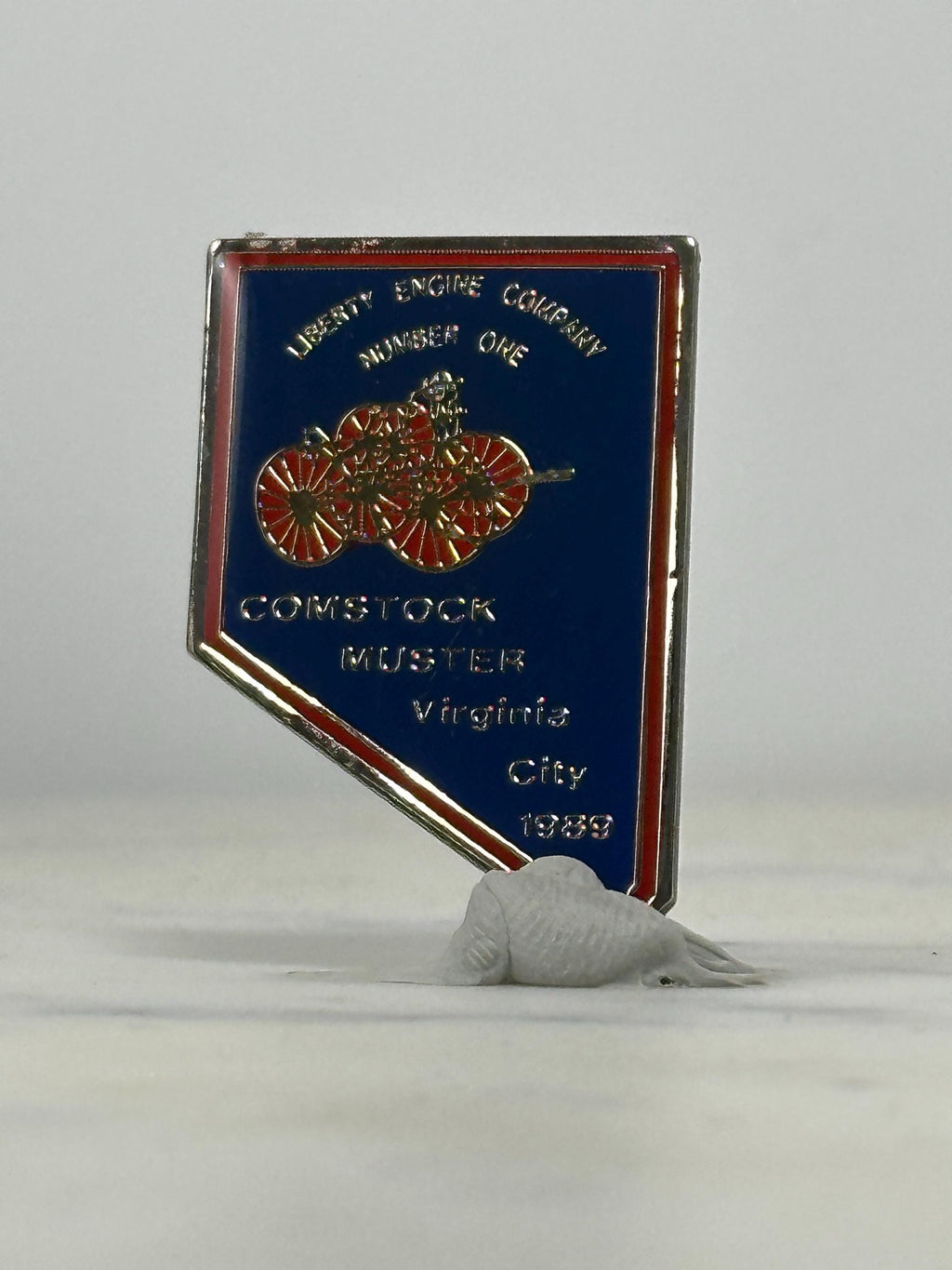 Firefighter Commemorative Pin: Red & Blue Enamel - 1989 Nevada Accessory