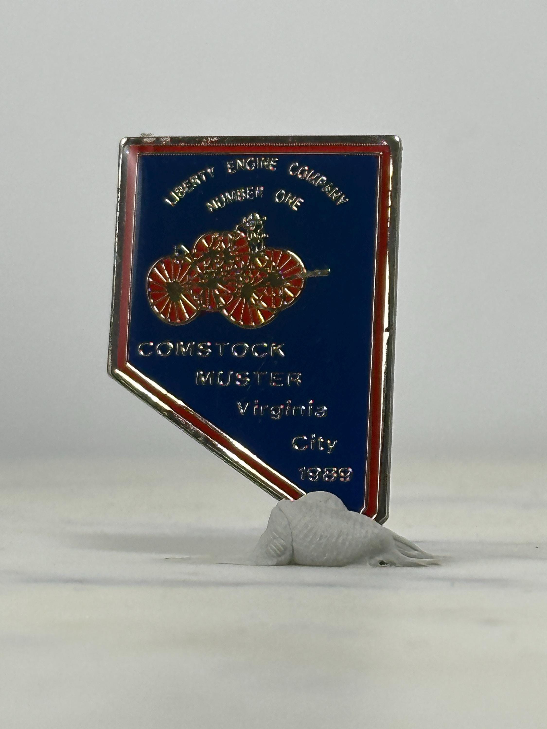 Firefighter Commemorative Pin: Red & Blue Enamel - 1989 Nevada Accessory