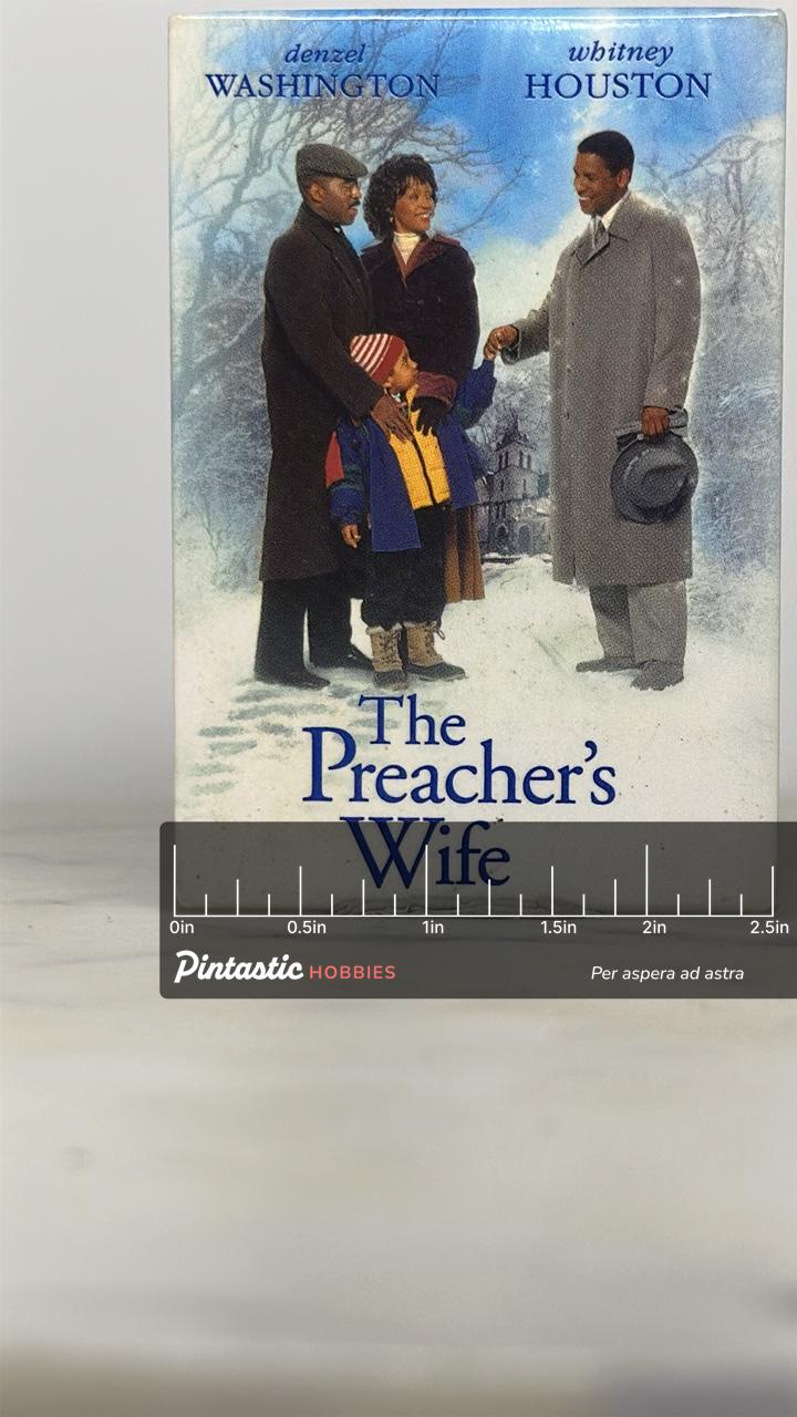 The Preacher’s Wife Movie Pin: Glossy Photo Finish - 1990s Film Accessory with ruler overlay for size reference