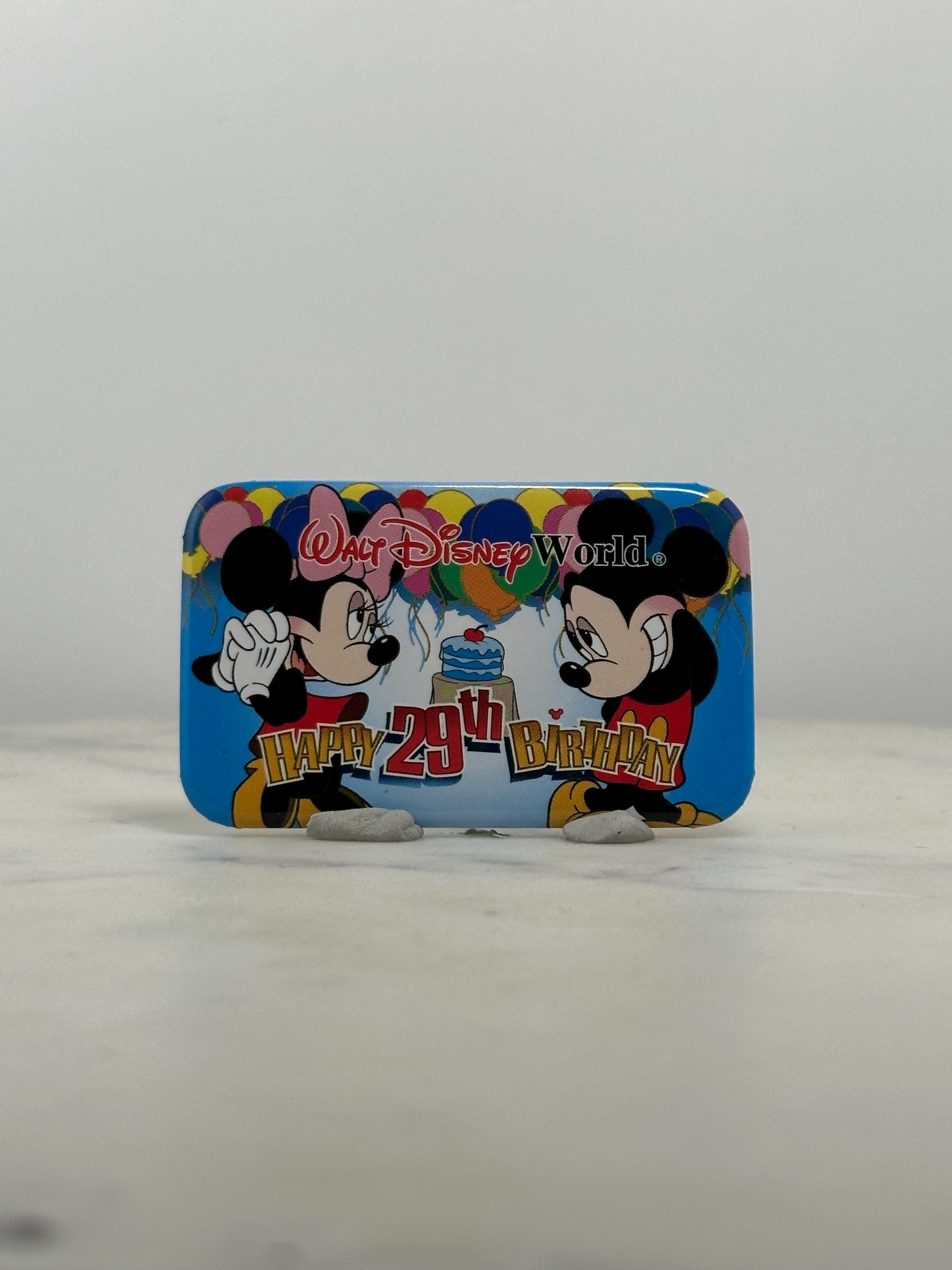 Walt Disney World Birthday Pin: Mickey & Minnie Colorful - 1990s Collectible Accessory