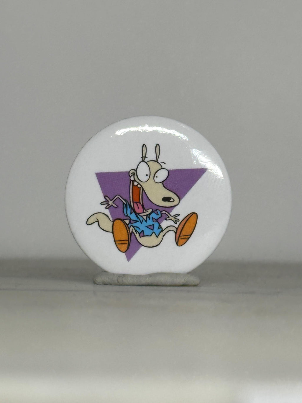 Vintage Rocko's Modern Life Button Pin: Bold Graphic - 90s Nickelodeon Accessory