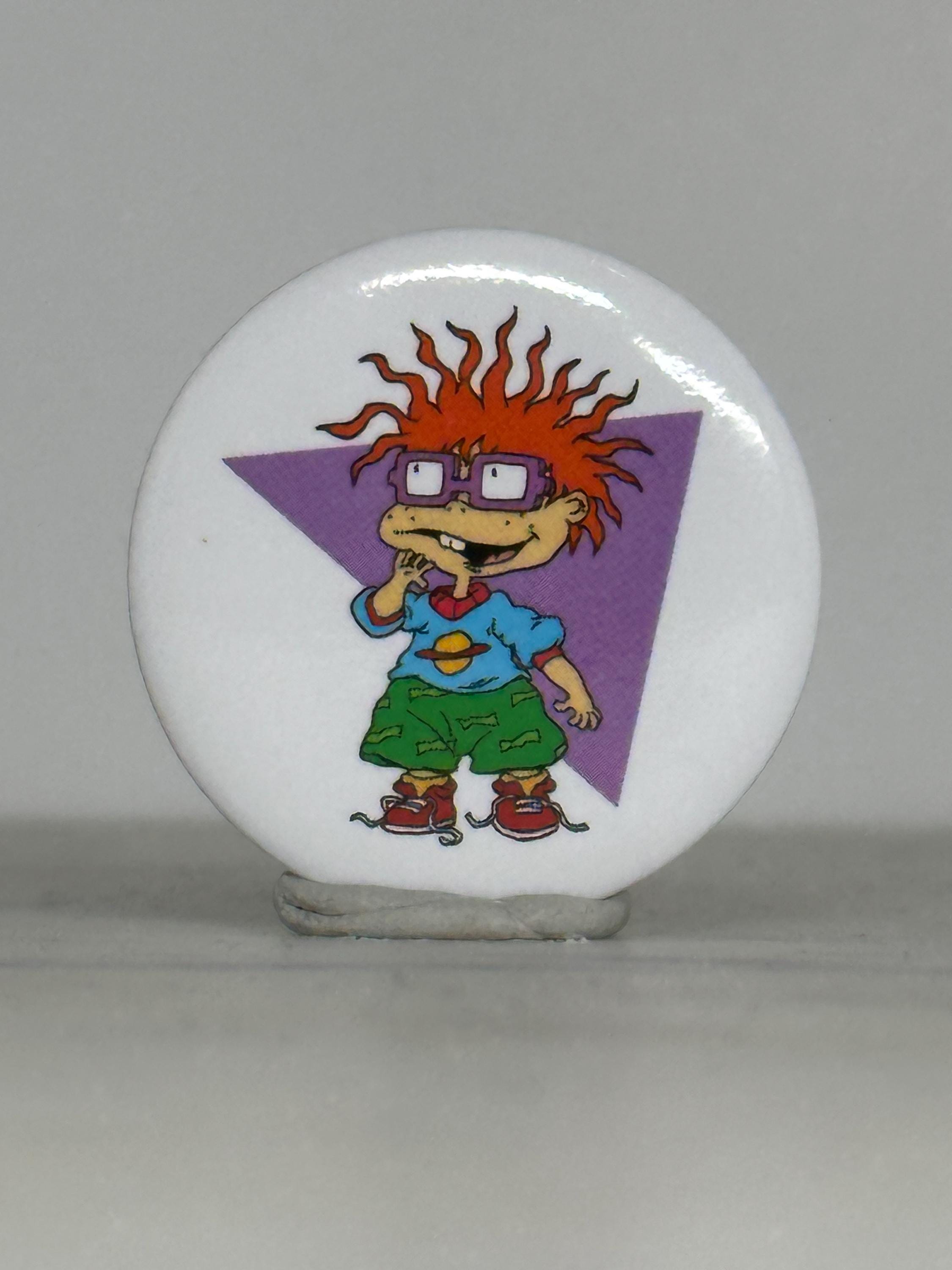 Vintage Rugrats Chuckie Button Pin: Retro Cartoon Style - 90s Nostalgia Accessory